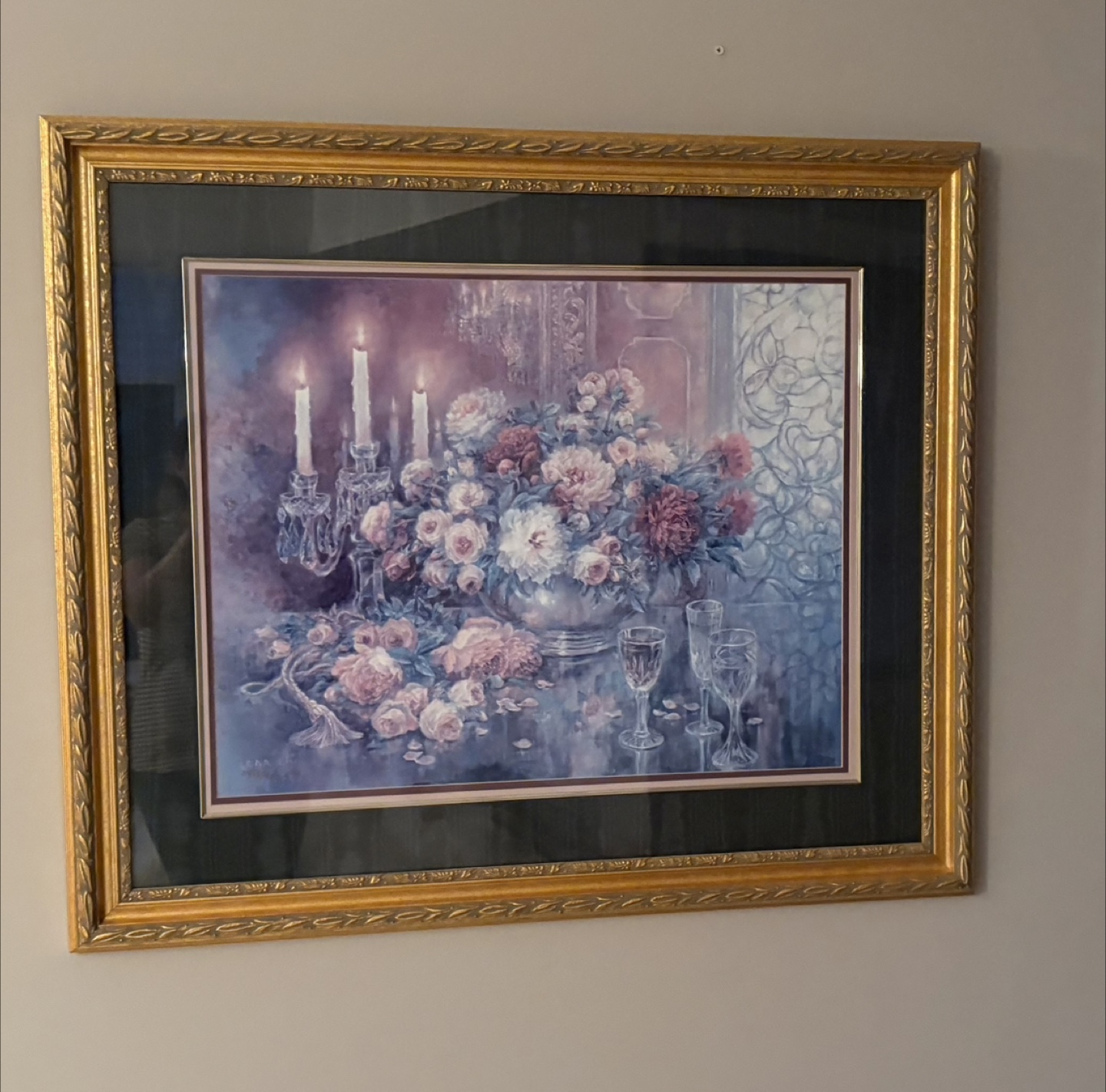 Framed Floral & Candlestick Print - photo 2