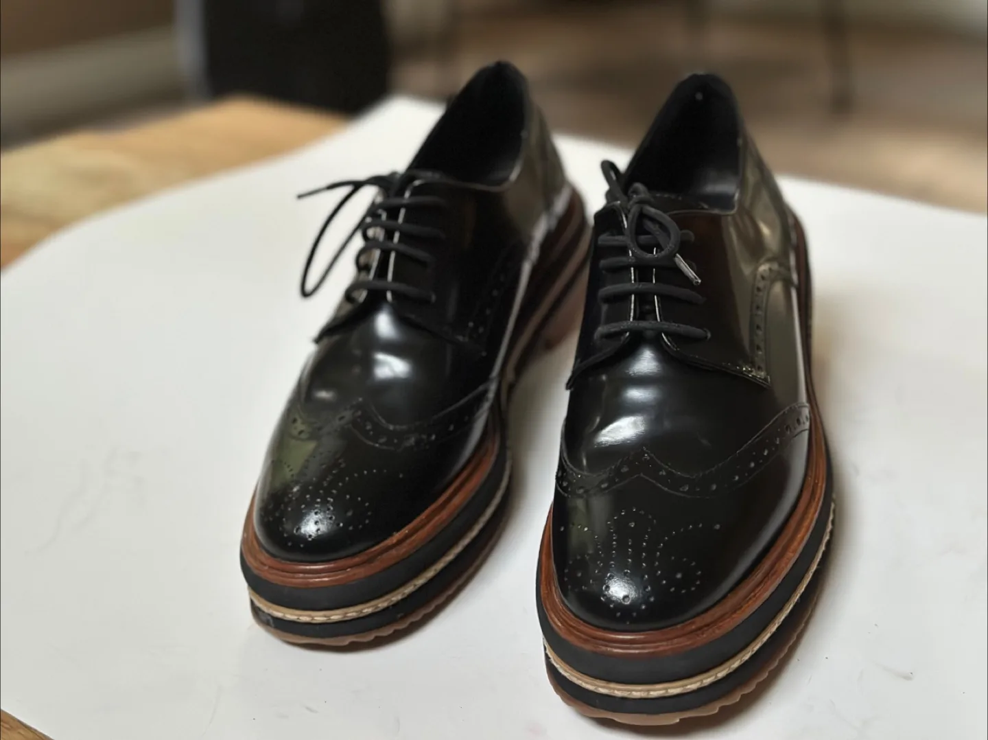 L'intervalle Black Platform Oxford Shoes size 7 / EU 38 thumbnail