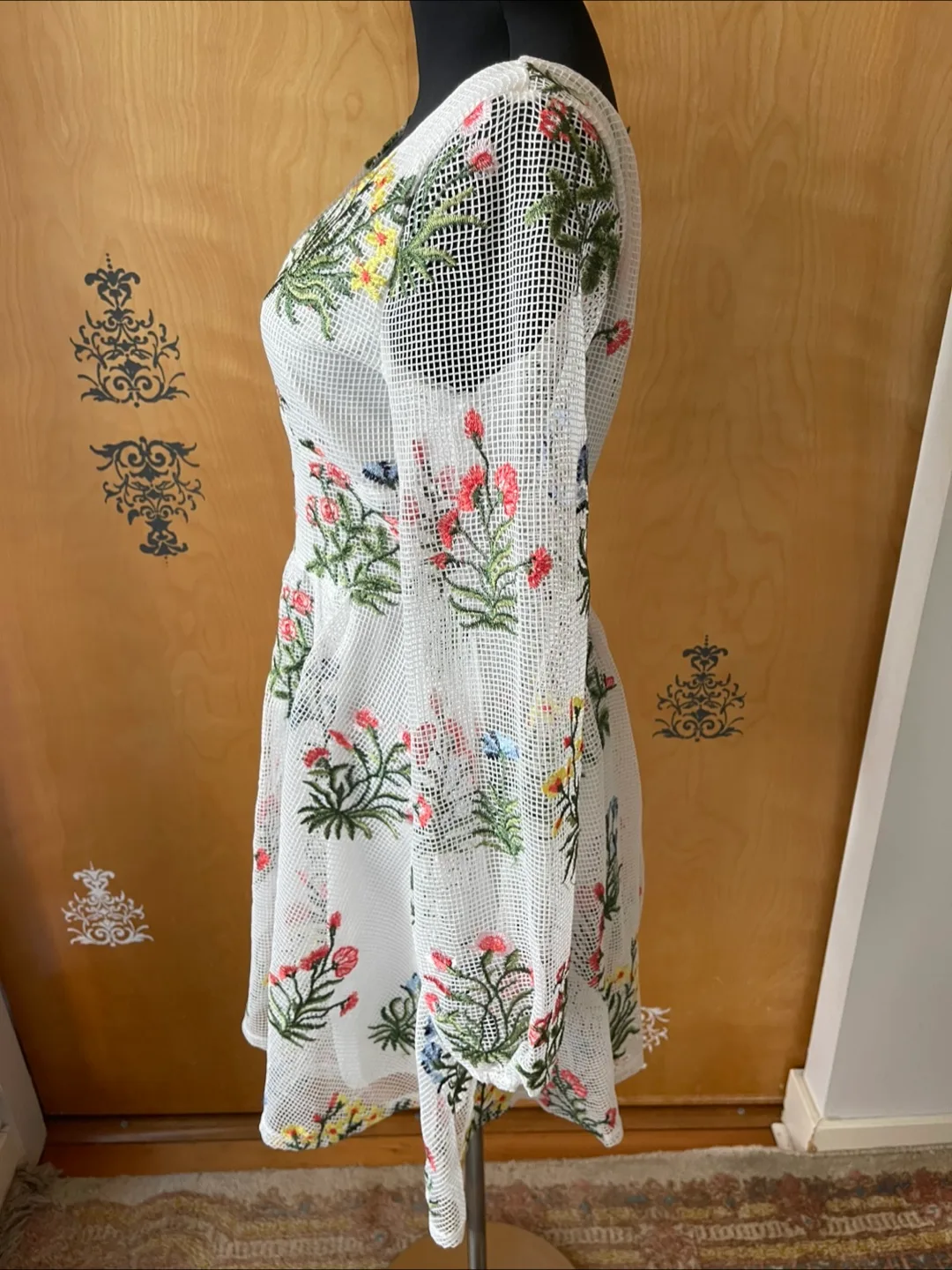 Vintage 2000s Y2K Floral Embroidered Mini Dress image indicator(3)