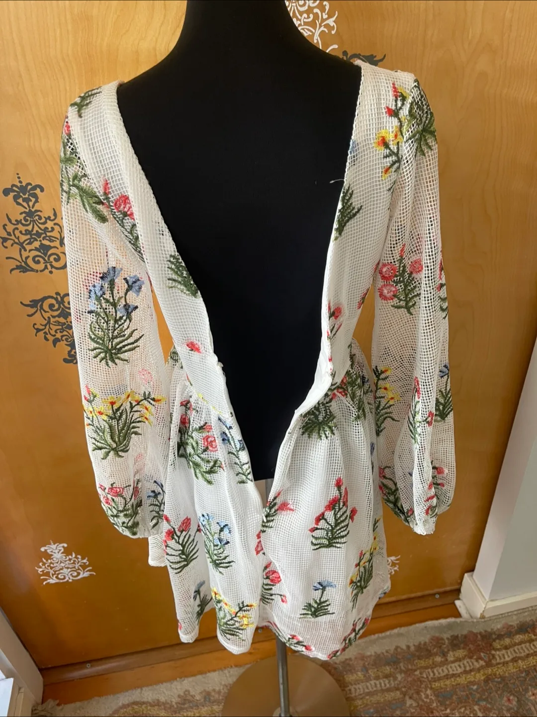 Vintage 2000s Y2K Floral Embroidered Mini Dress image indicator(5)