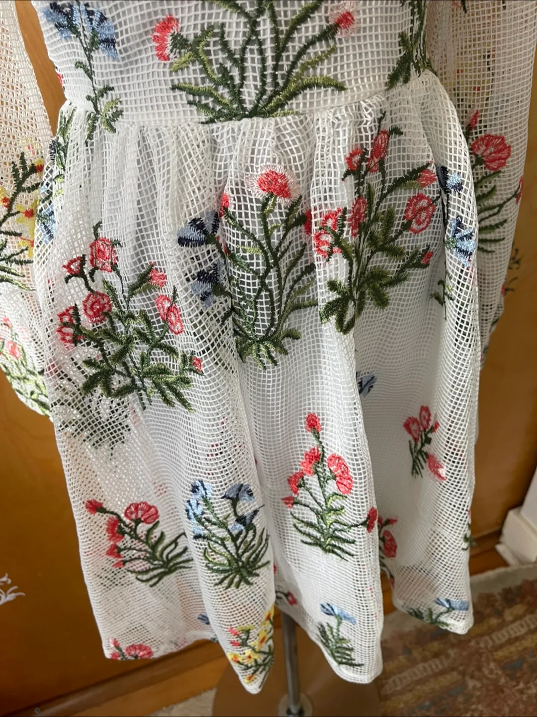 Vintage 2000s Y2K Floral Embroidered Mini Dress image indicator(7)