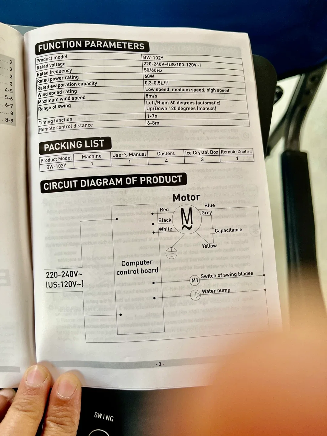 AI Cooler Evaporative Air Cooler BW-102Y image indicator(6)