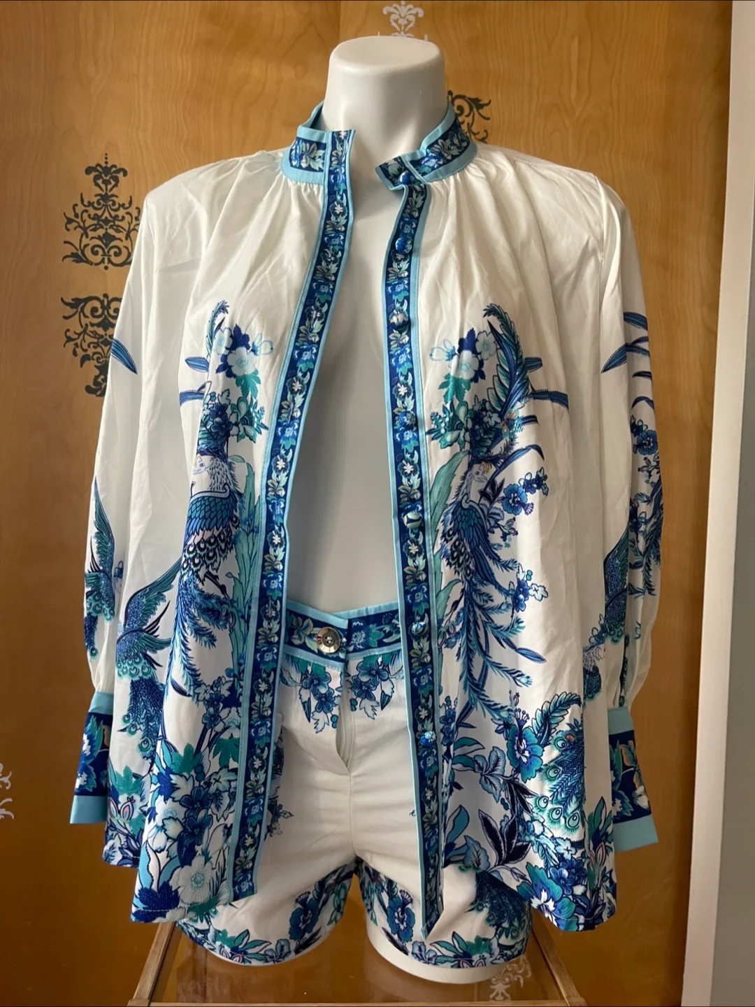 RARE Vintage 90s Set Peasant Blouse/Shorts image indicator(5)