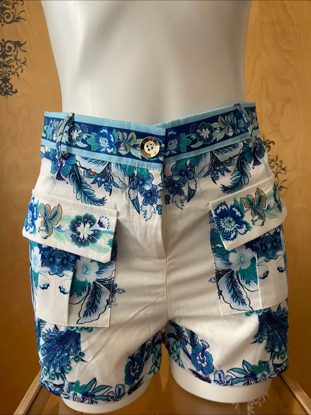 RARE Vintage 90s Set Peasant Blouse/Shorts image indicator(10)