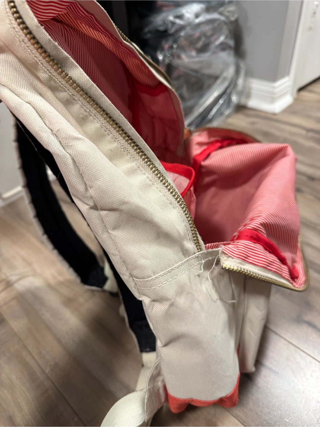🥕 Herschel Backpack - Beige & Red - photo 4