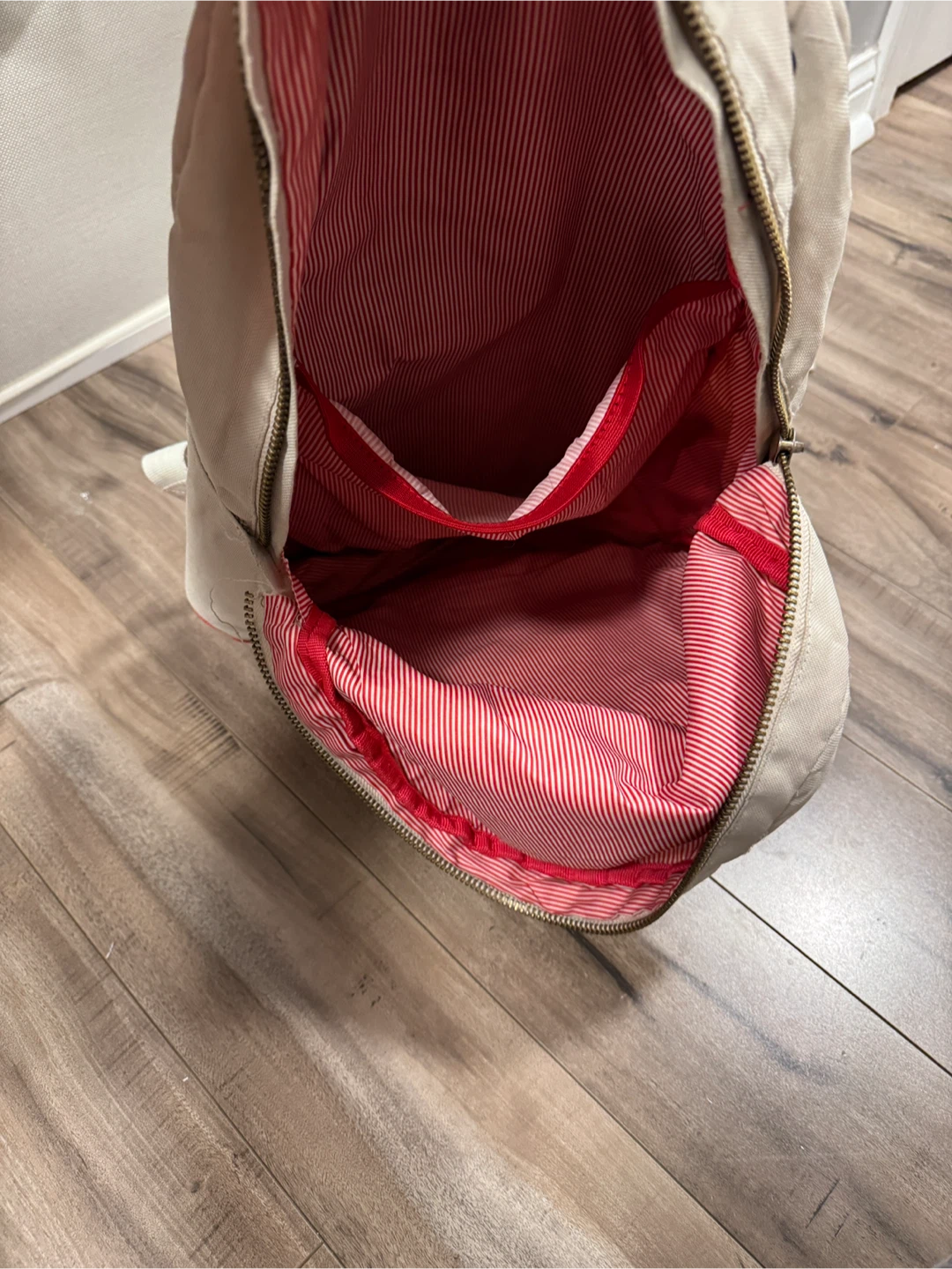 🥕 Herschel Backpack - Beige & Red - photo 3