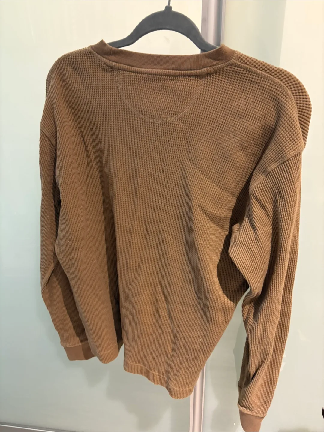 American Eagle Brown Waffle Knit Long Sleeve Top image indicator(2)
