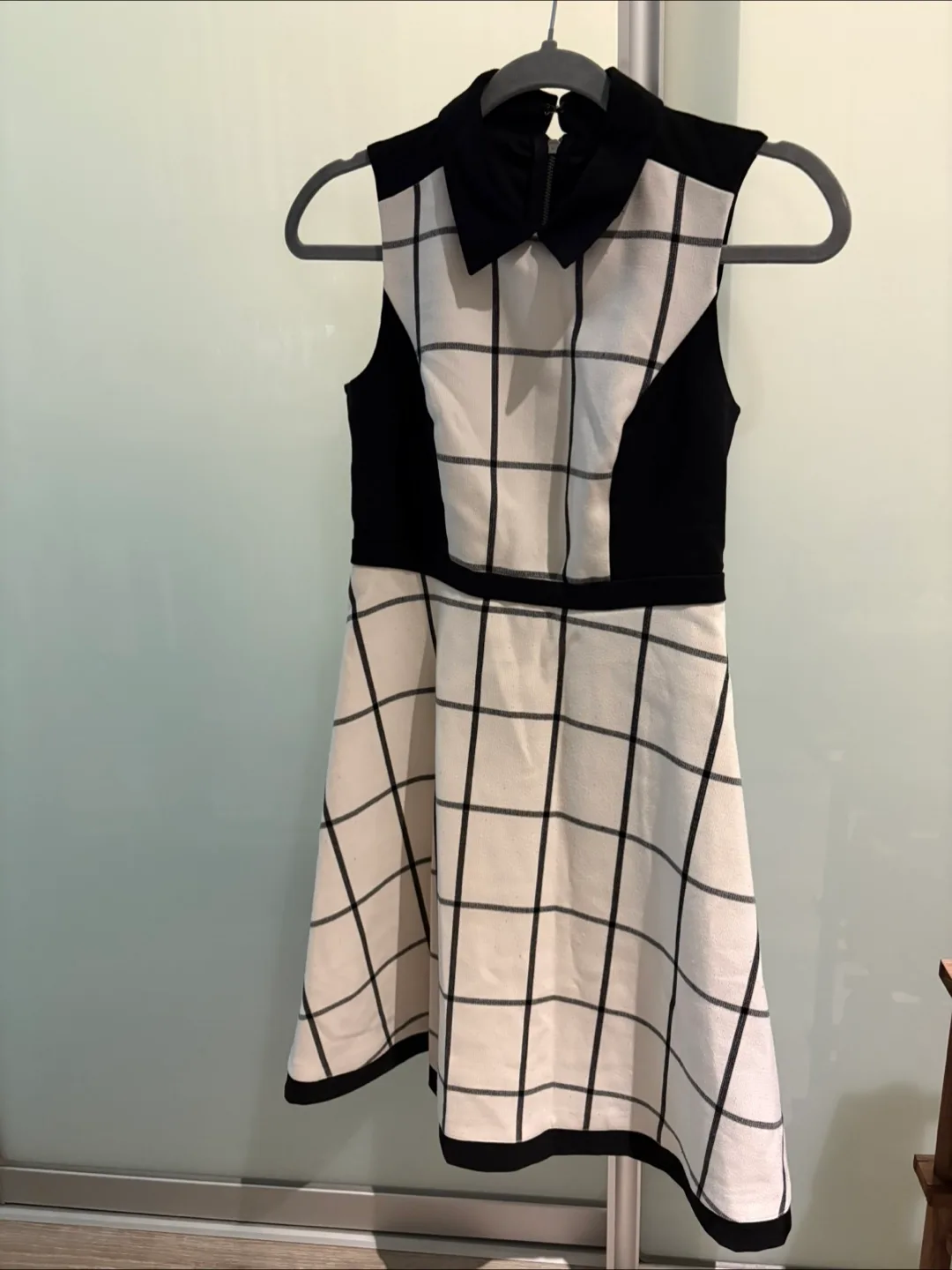 Loft Black & White Plaid Dress thumbnail