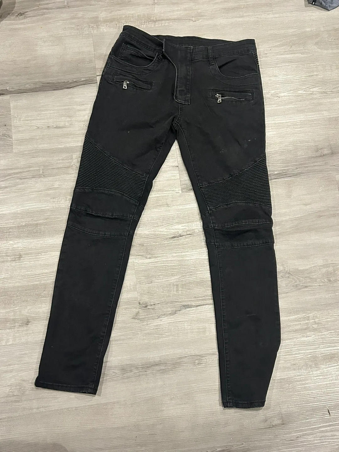 Balmain Black Biker Jeans - Size 34 thumbnail