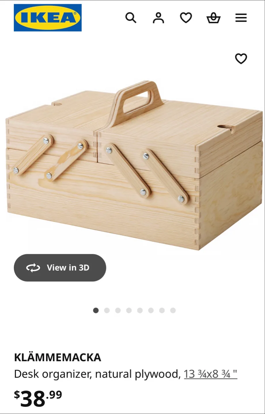 IKEA KLÄMMEMACKA pine wooden desk organizer - Brand New image indicator(9)