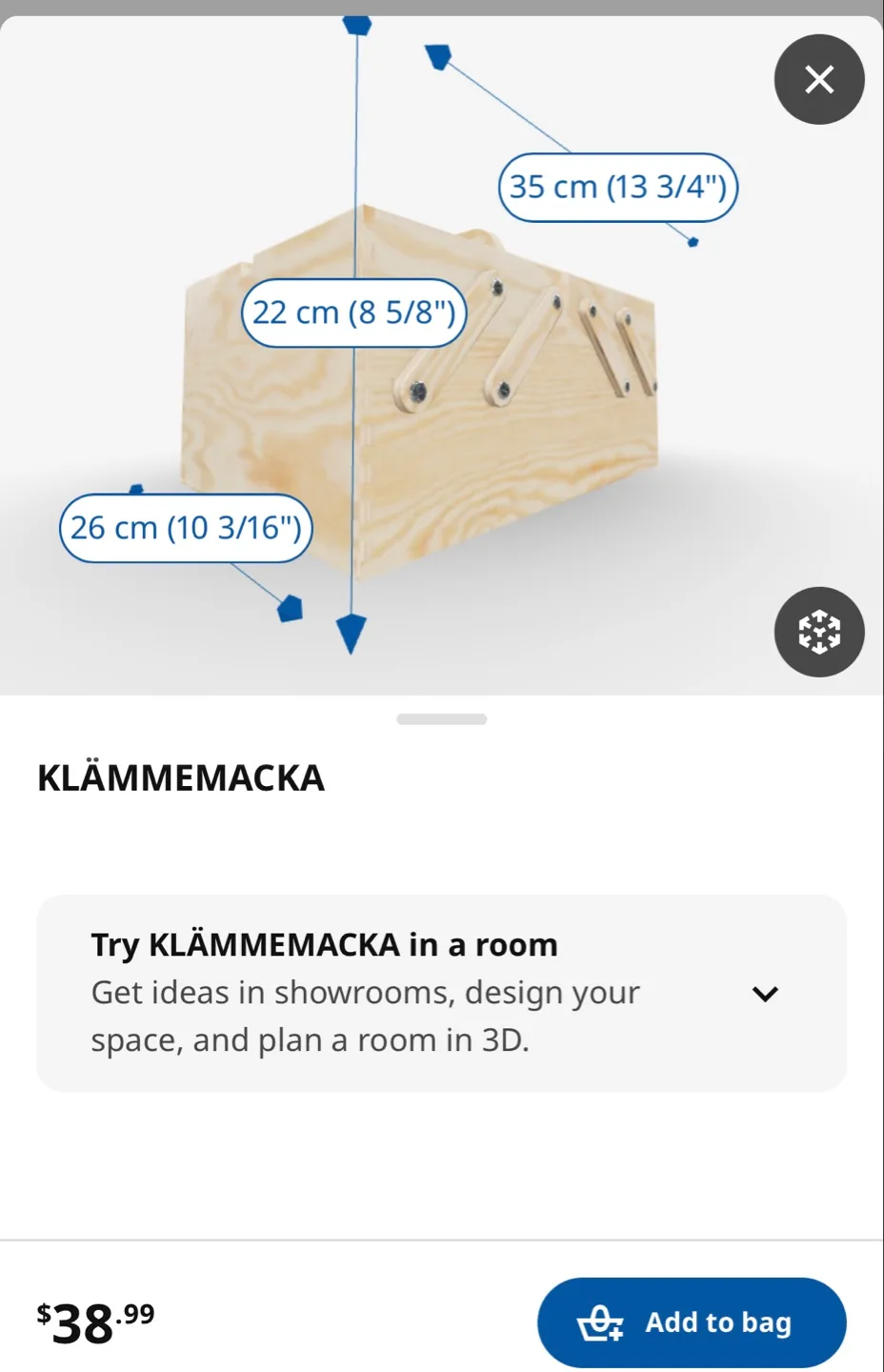 IKEA KLÄMMEMACKA pine wooden desk organizer - Brand New image indicator(10)