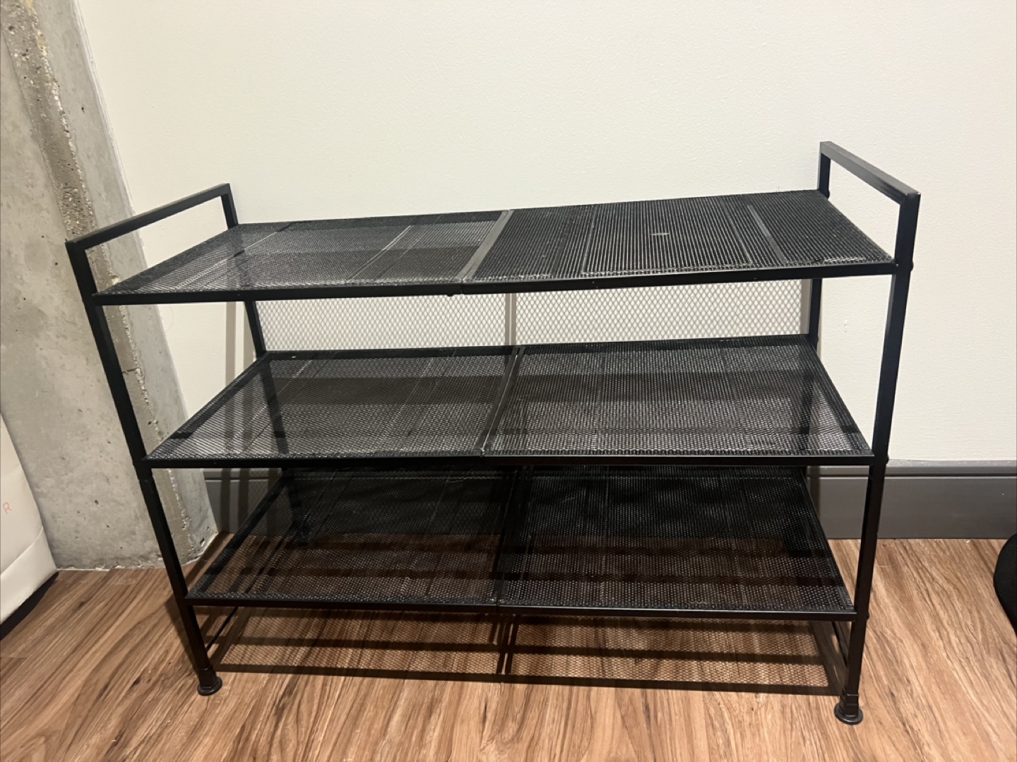 Black Metal 3-Tier Shoe Rack - photo 2