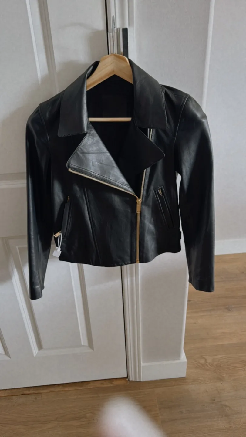 Black Leather Biker Jacket image indicator(2)