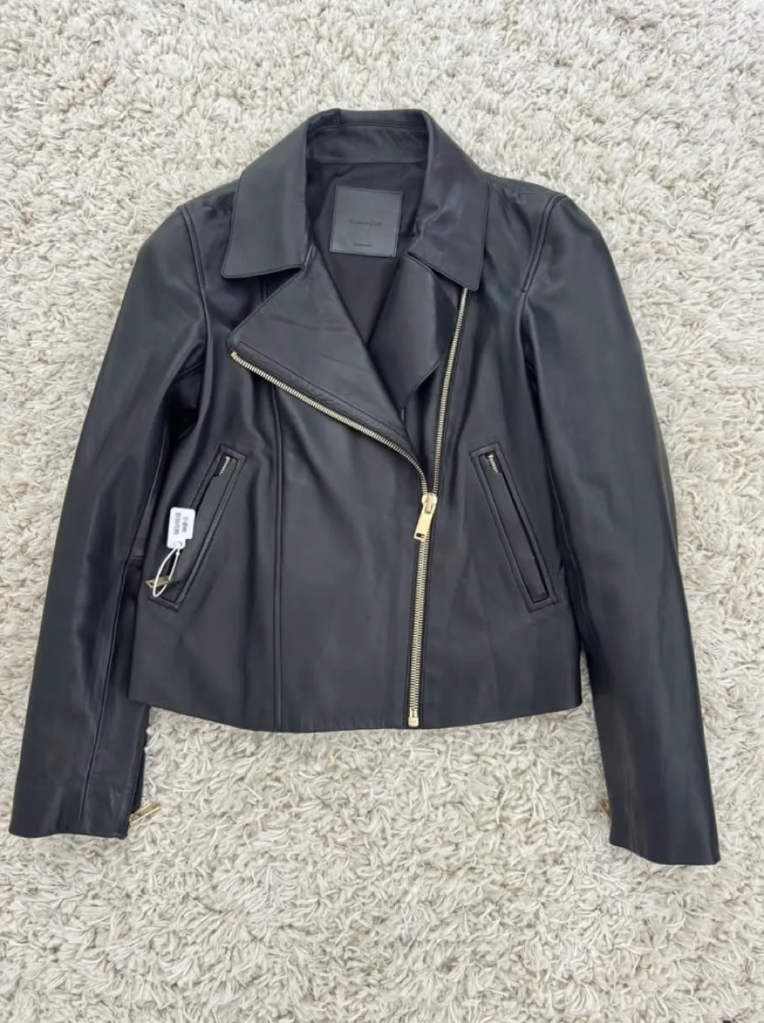 Black Leather Biker Jacket image indicator(6)