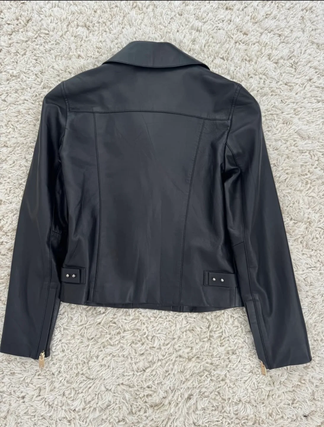Black Leather Biker Jacket image indicator(8)