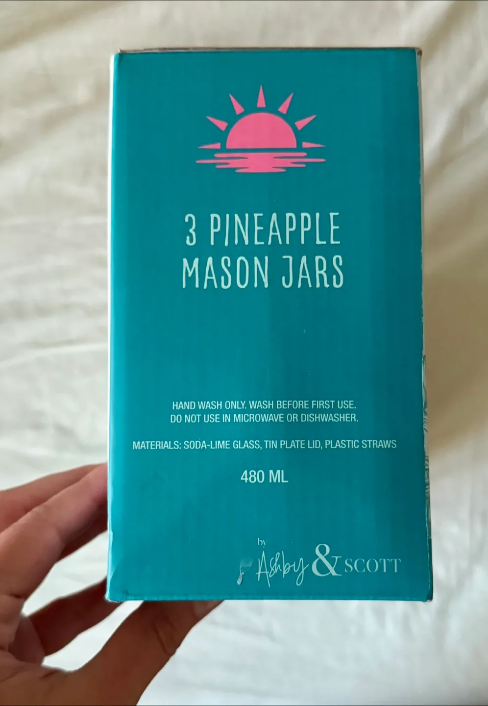 Ashby & Scott 3 Pineapple Mason Jars - New in Box image indicator(3)