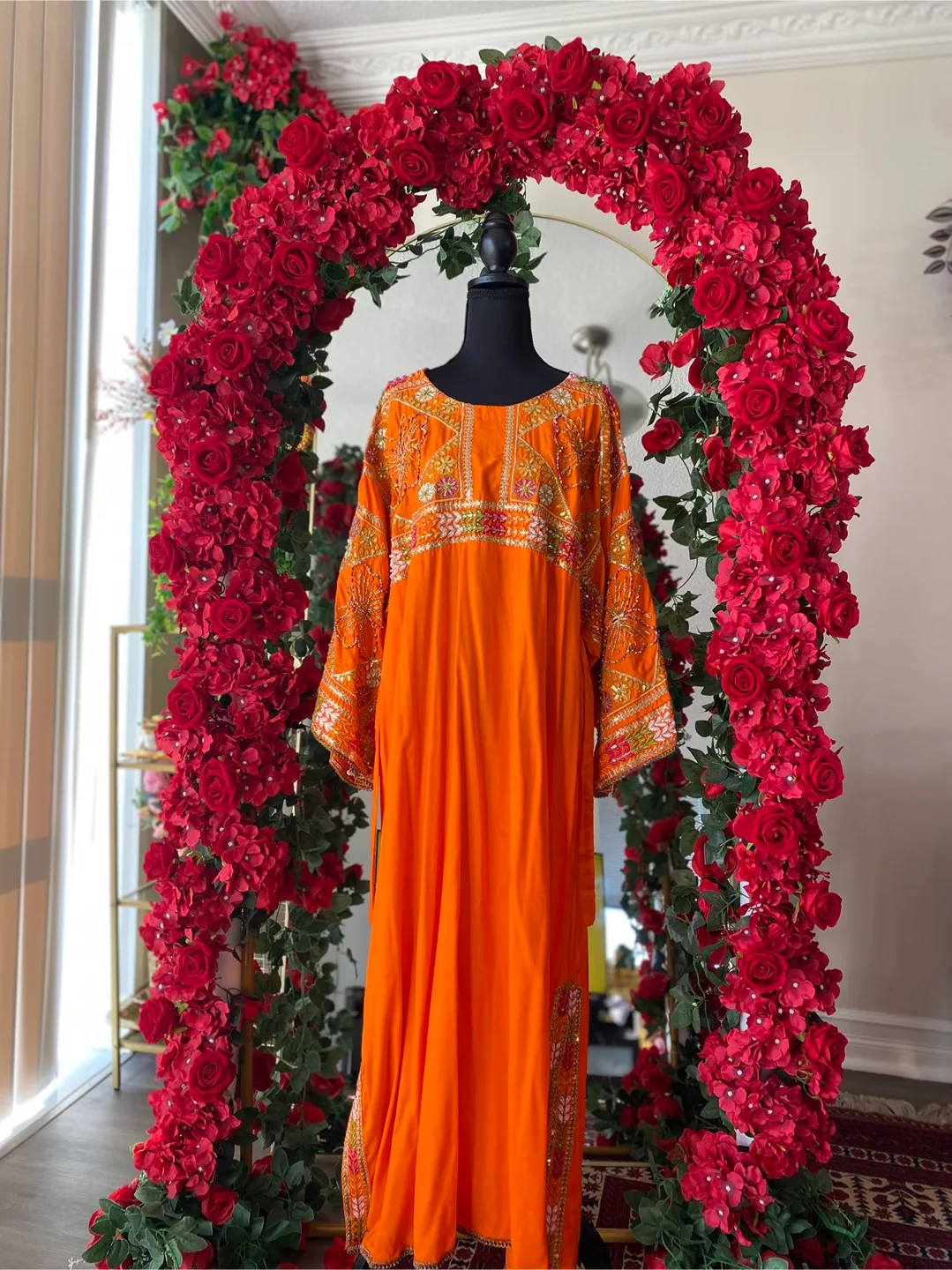 Orange Embroidered Dress thumbnail