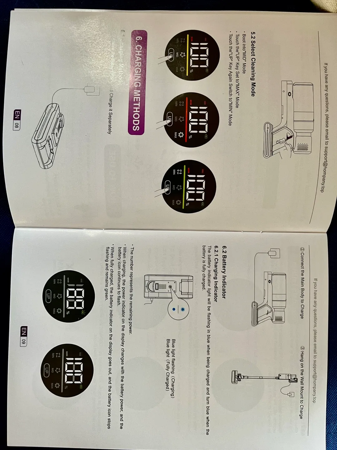 HOMPANY SmartVac 11 Cordless Vacuum Cleaner image indicator(4)