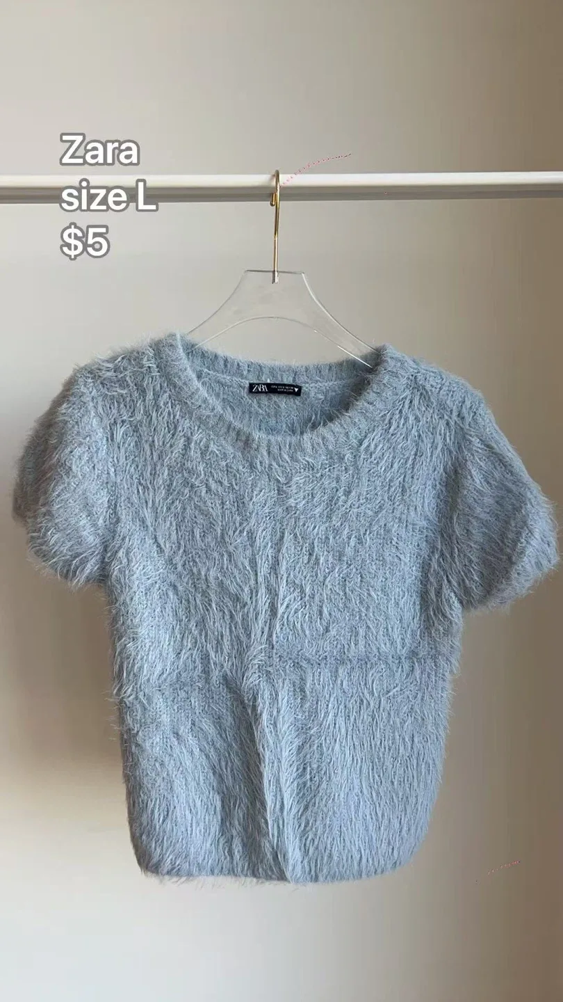 Zara Blue Ribbed Jacket - Size M image indicator(2)