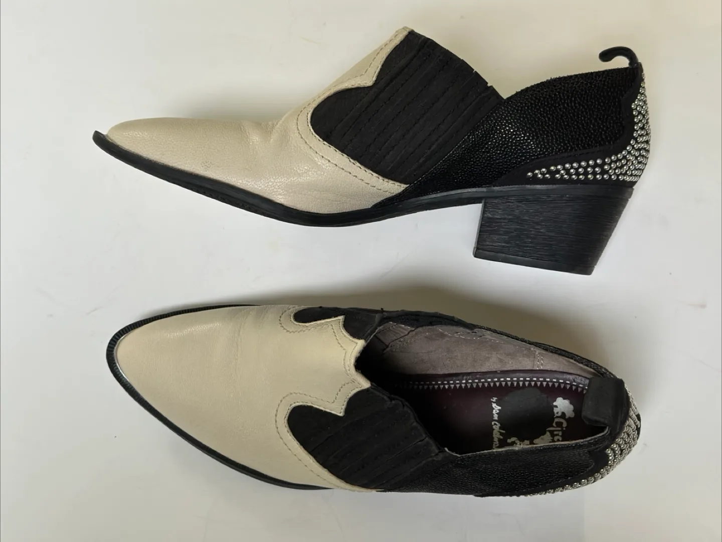 SAM Edelman ‘Circus’ western  shoes: Cream/Black Size 8 thumbnail