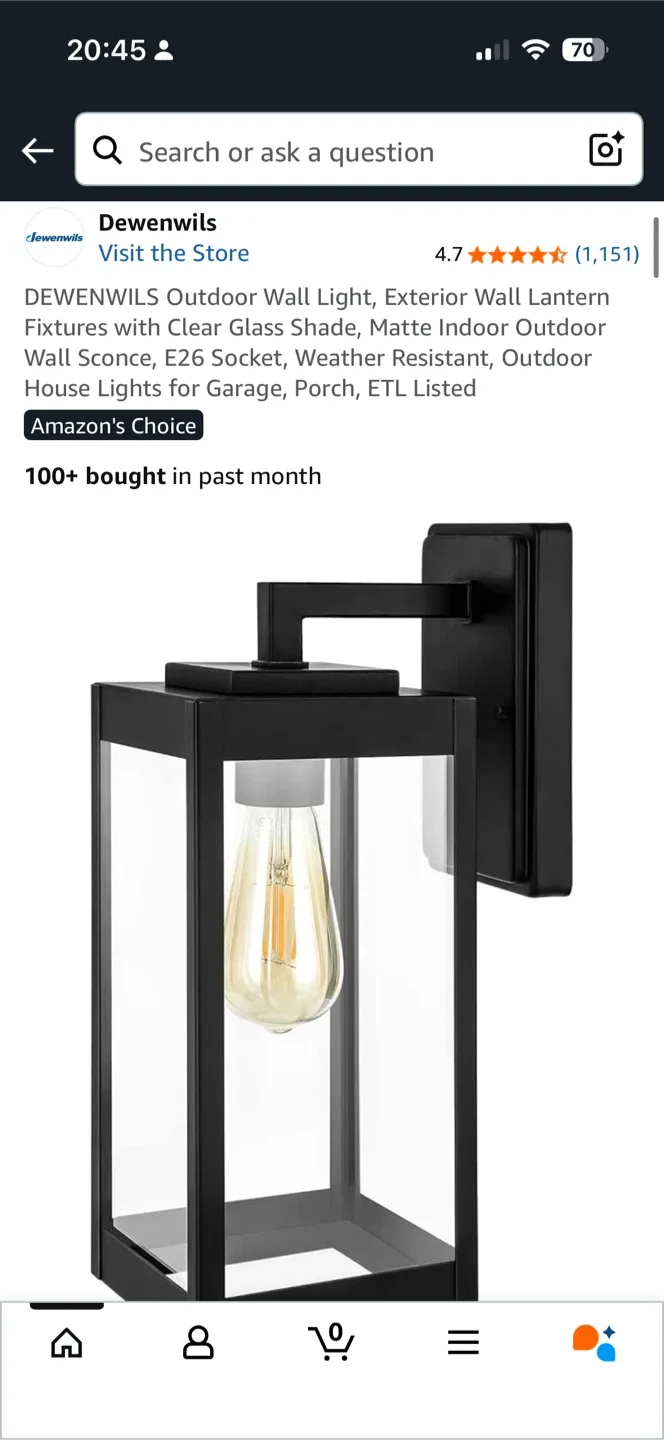 New Jewenwils Outdoor Wall Lamp - Black image indicator(7)