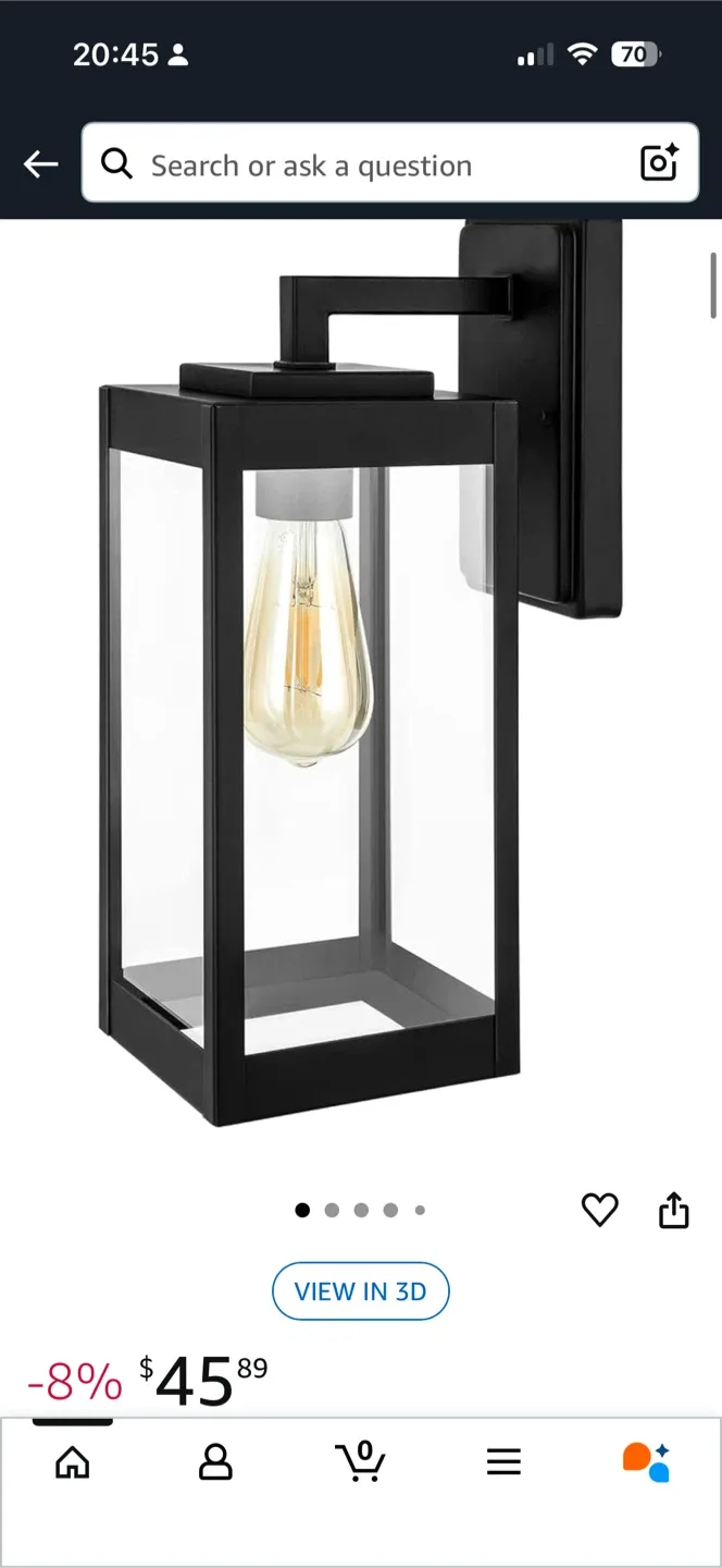 New Jewenwils Outdoor Wall Lamp - Black image indicator(8)