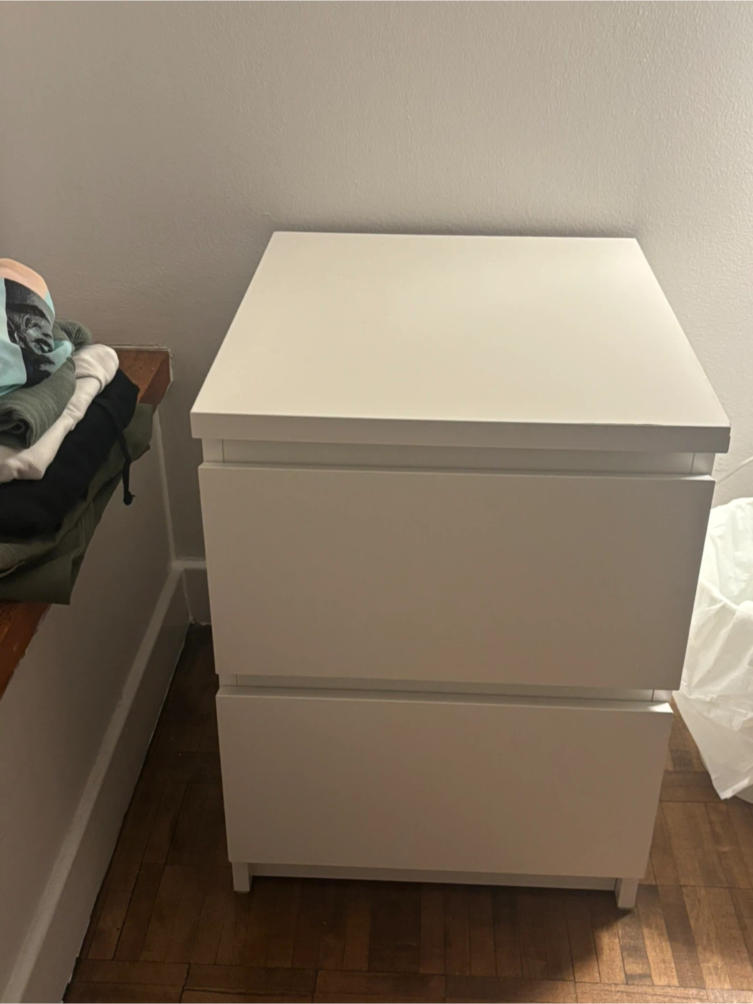 IKEA STORLINTA White Nightstand with 2 Drawers - photo 3
