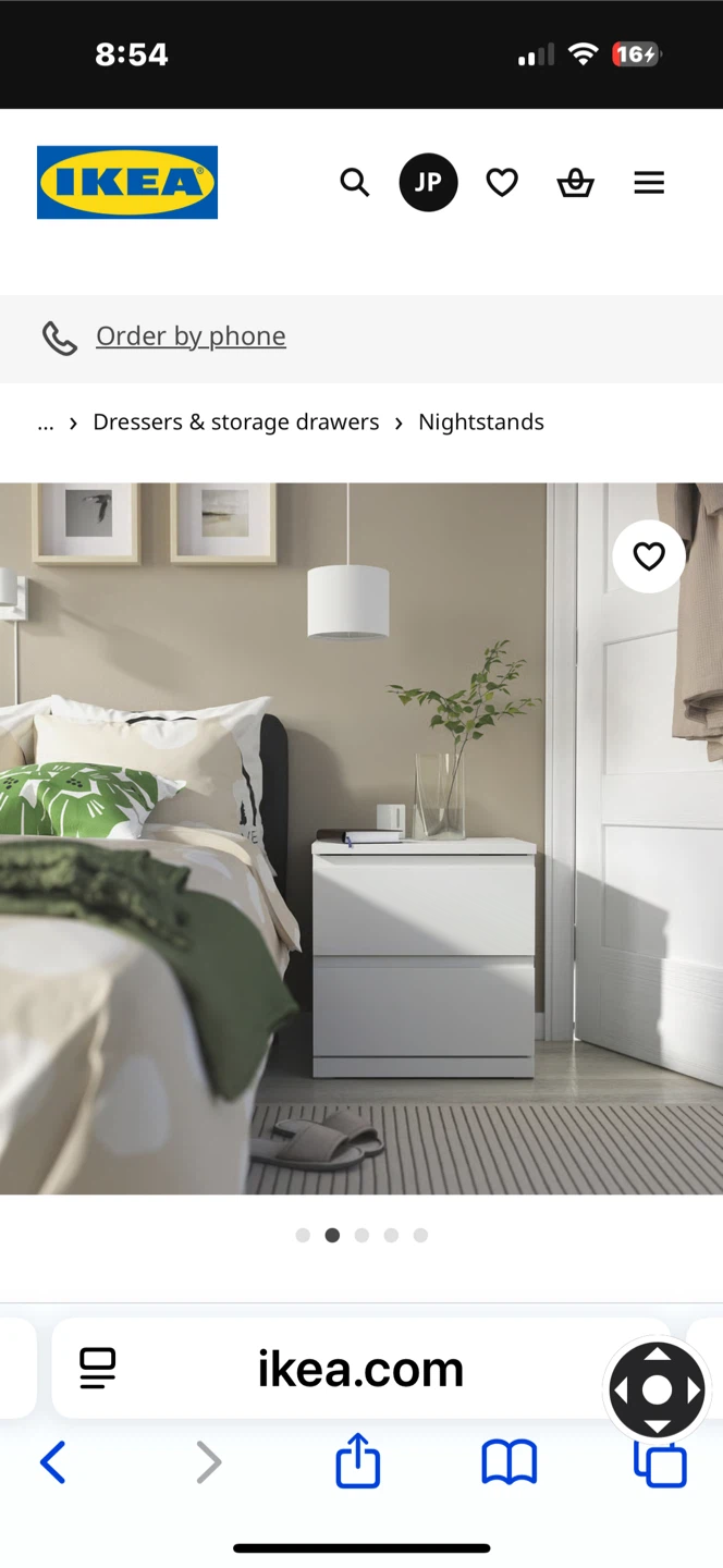 IKEA STORLINTA White Nightstand with 2 Drawers - photo 2