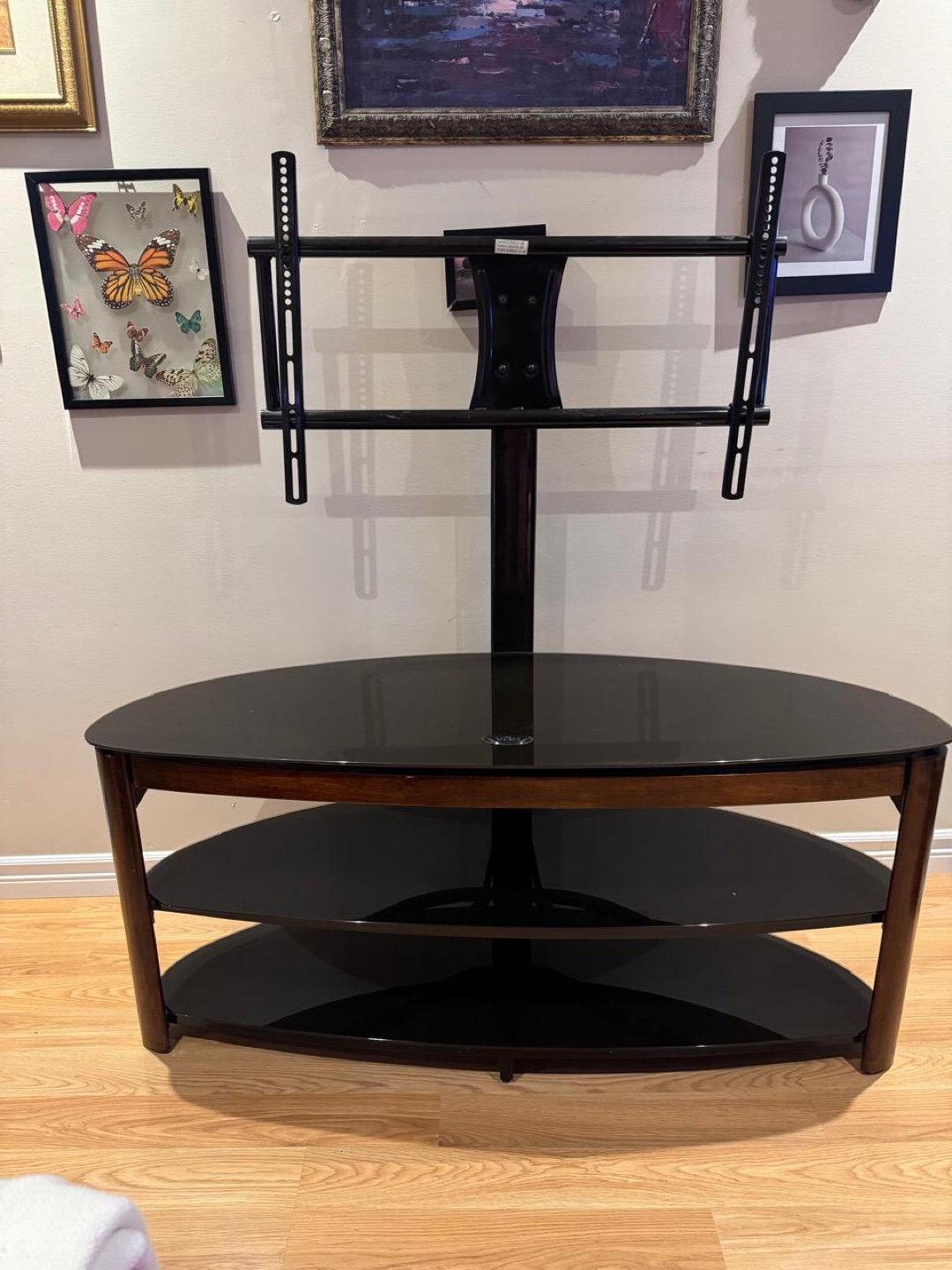 Black Glass TV Stand with Mount - photo 2