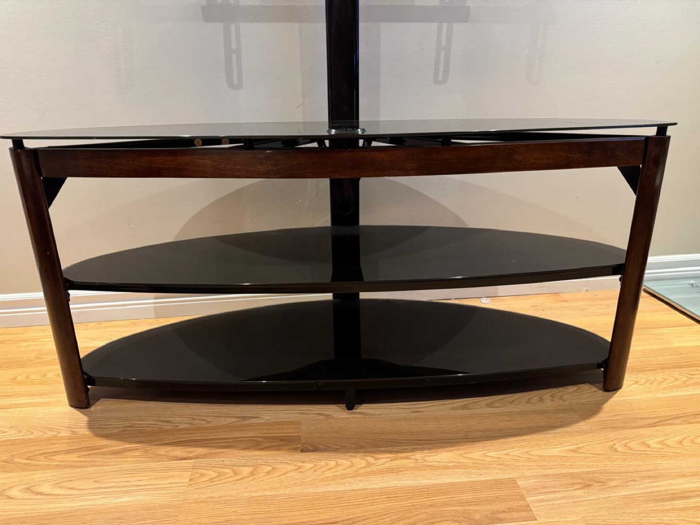 Black Glass TV Stand with Mount