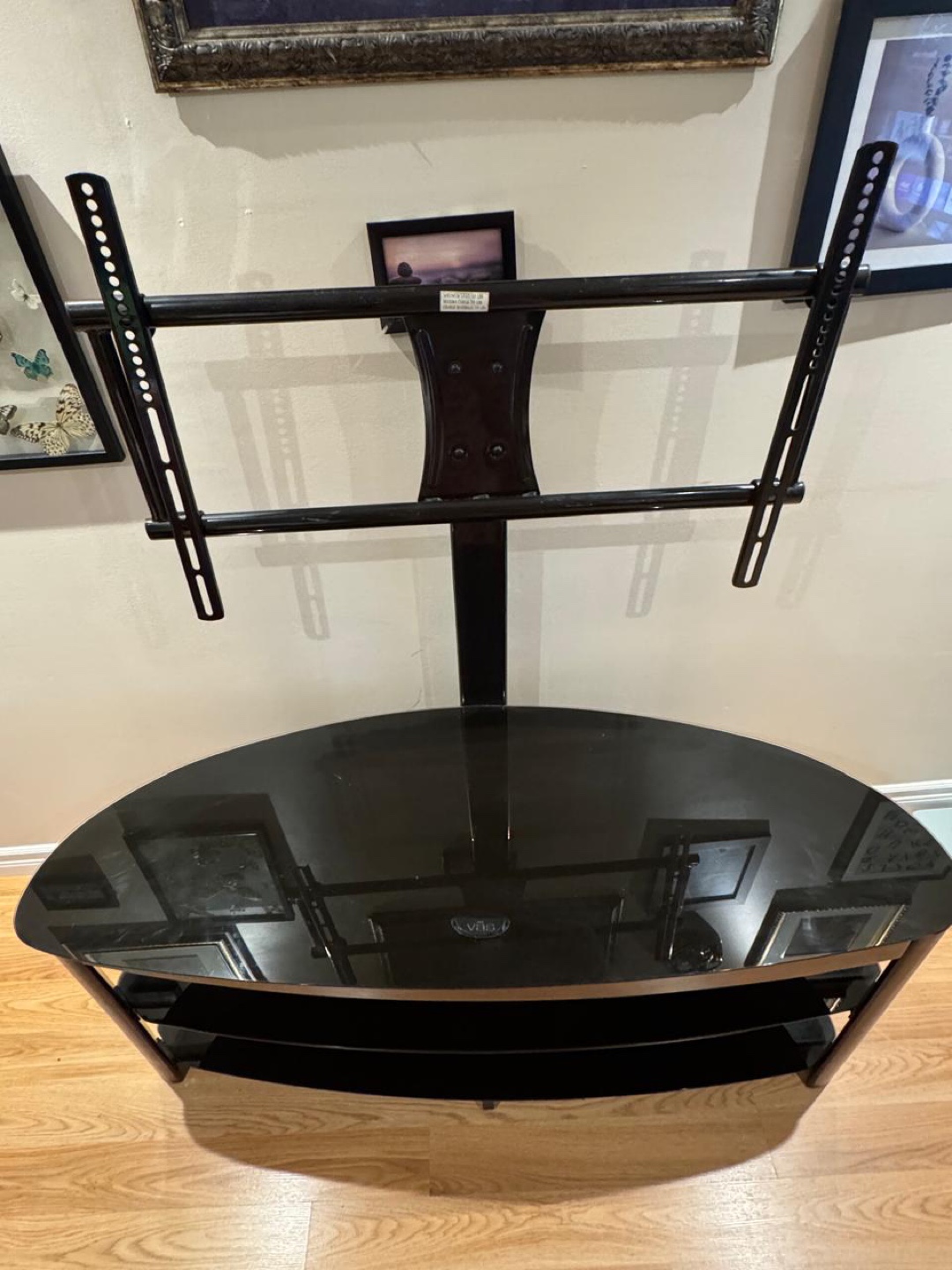 Black Glass TV Stand with Mount - photo 3