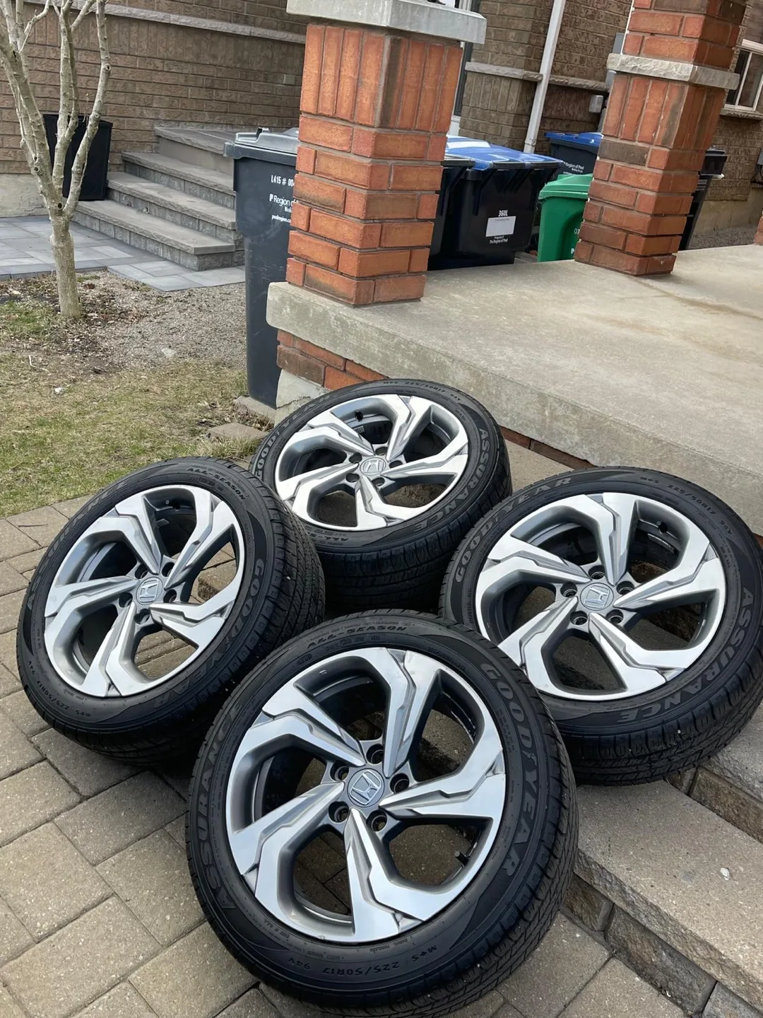 Honda OEM Rims & Goodyear All Season Tires - 225/50R17 thumbnail