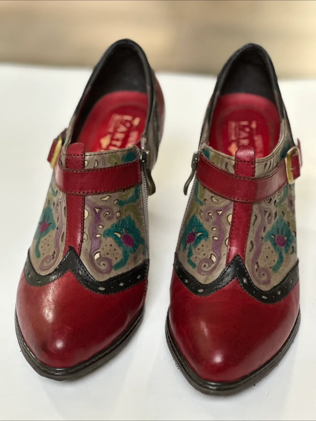 L'Artiste Spring Step Leather Heeled Shoes Size 8-8.5 /EU 39 thumbnail