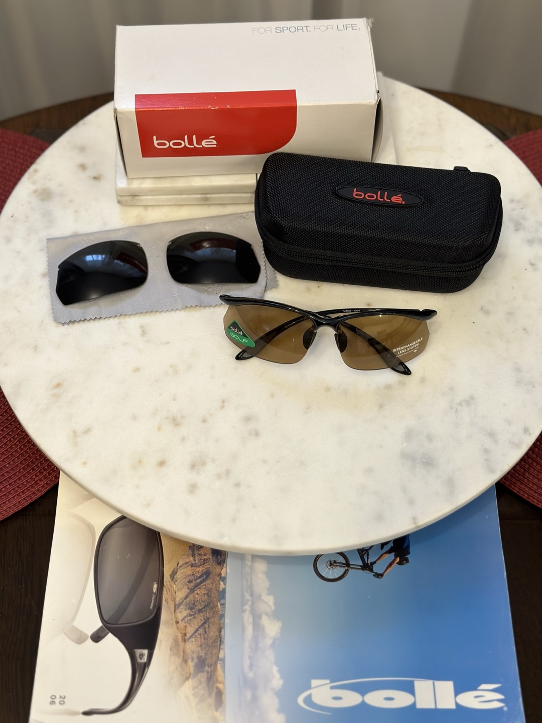 Bollé Sunglasses with Case + Extra Polarized Lenses (Never worn)