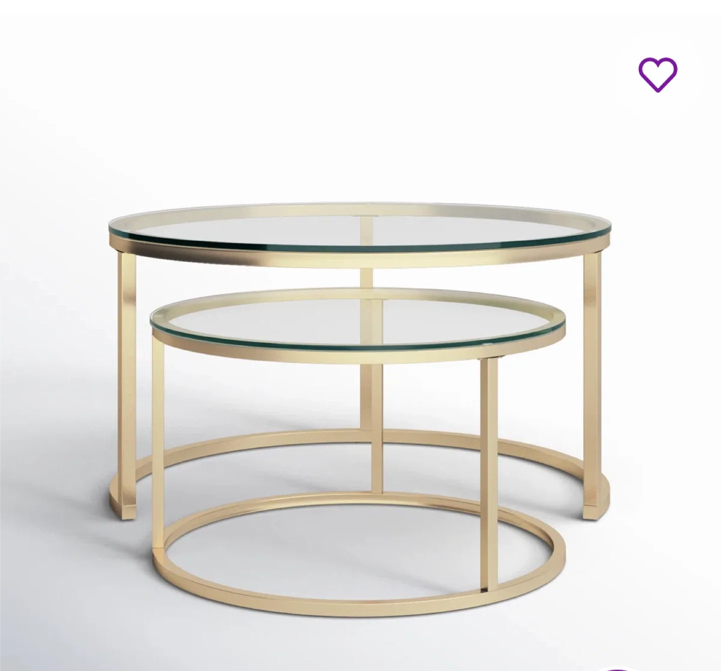 Nesting Coffee Tables - Glass & Gold Finish image indicator(2)