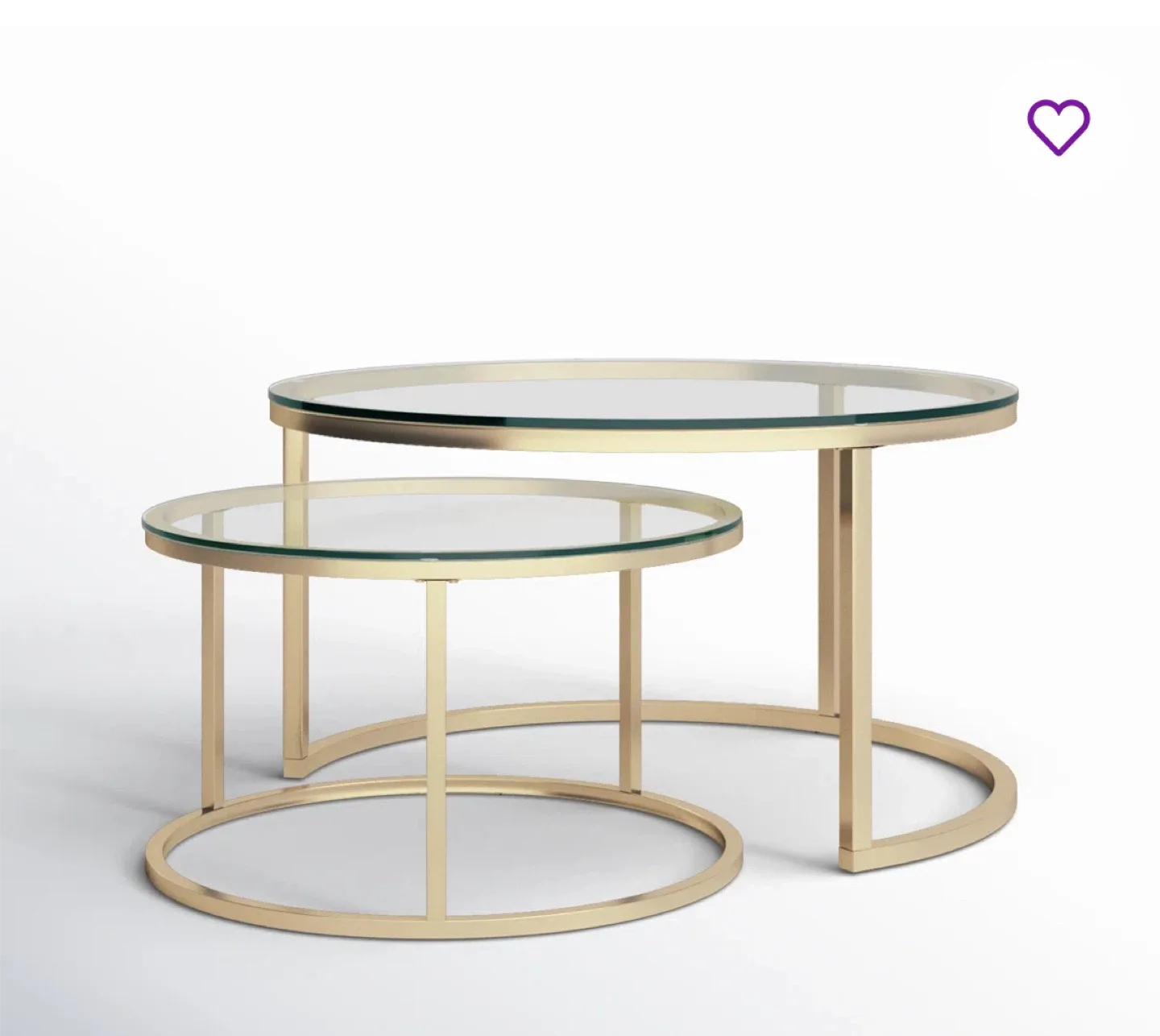 Nesting Coffee Tables - Glass & Gold Finish image indicator(3)