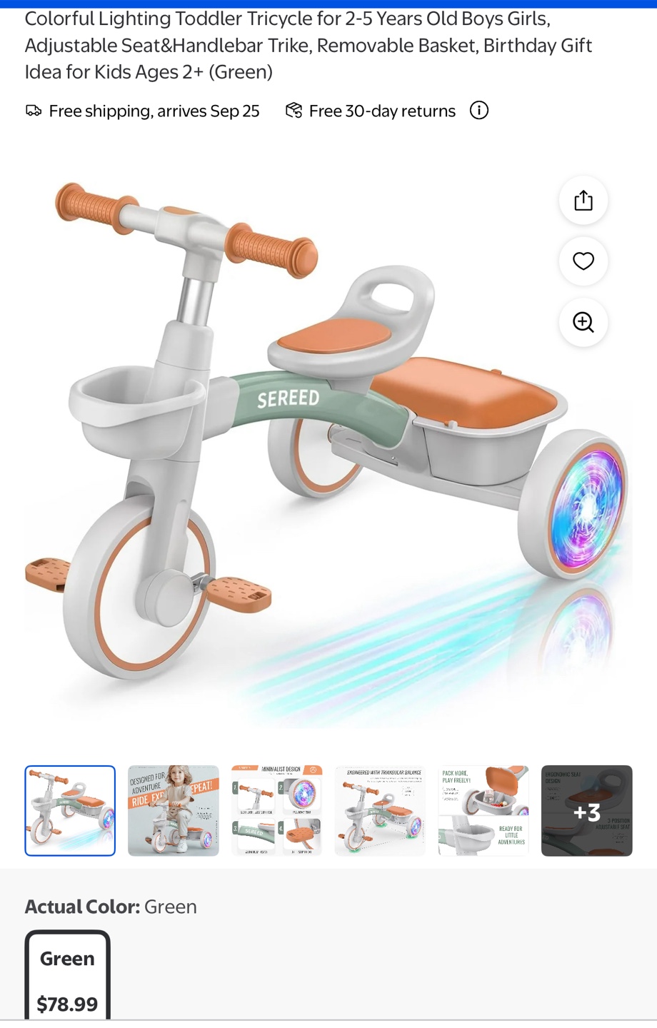 Sereed Toddler Tricycle 2-5 Years Old - photo 3