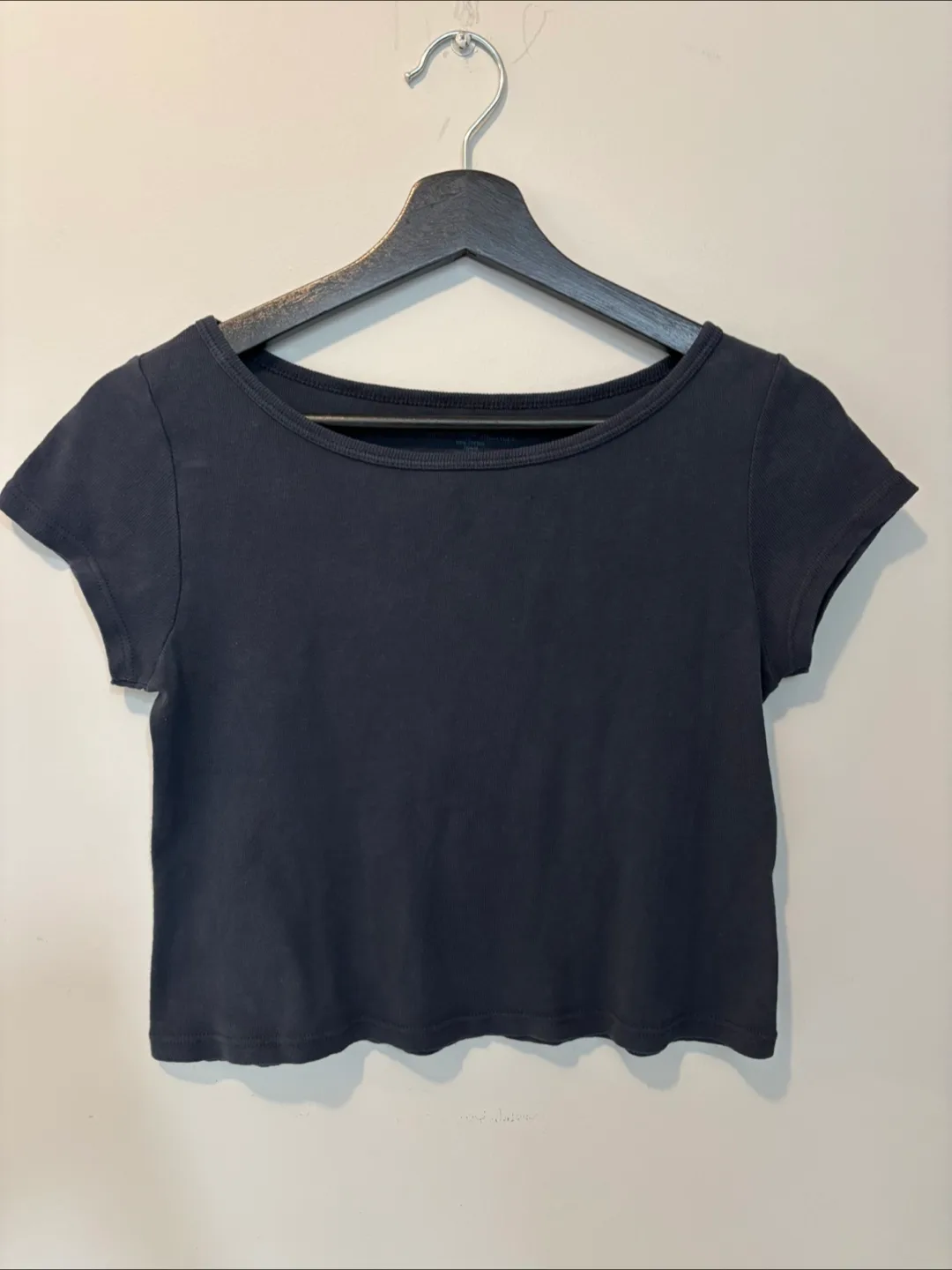 Brandy Melville - black wash baby tee thumbnail