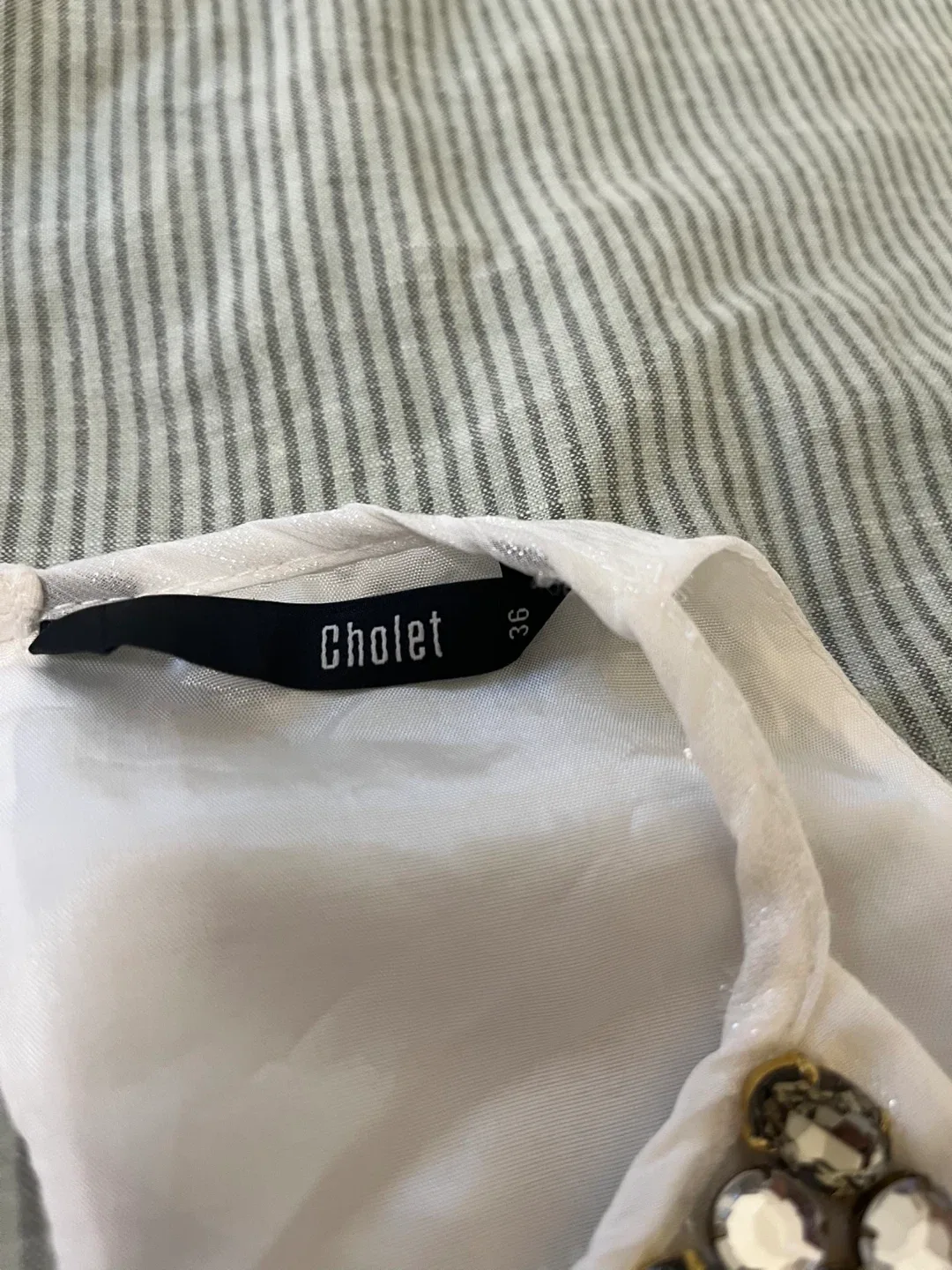 Cholet White Dress Size 36 image indicator(5)