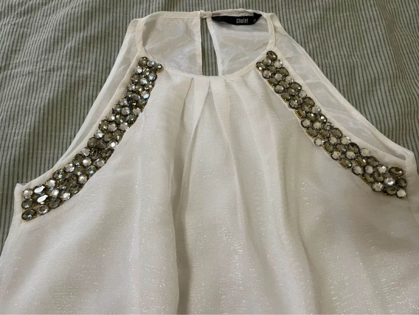Cholet White Dress Size 36 image indicator(3)