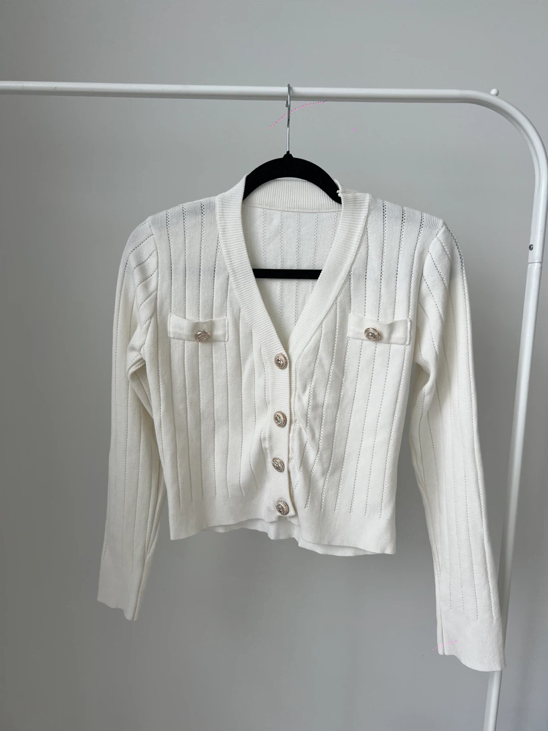 White Knit Cardigan - photo 3