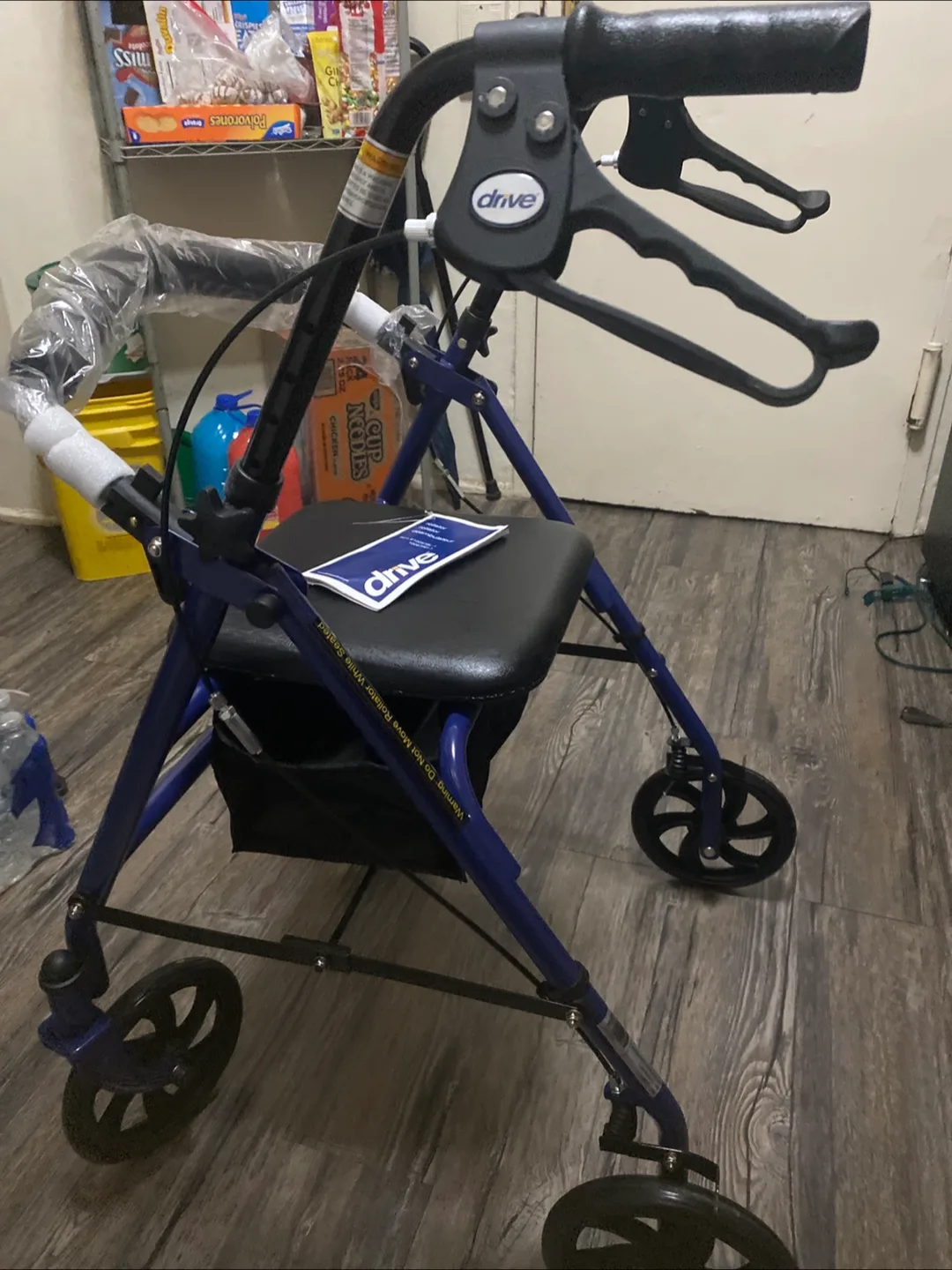 Drive Medical Blue Folding Walker with Seat thumbnail