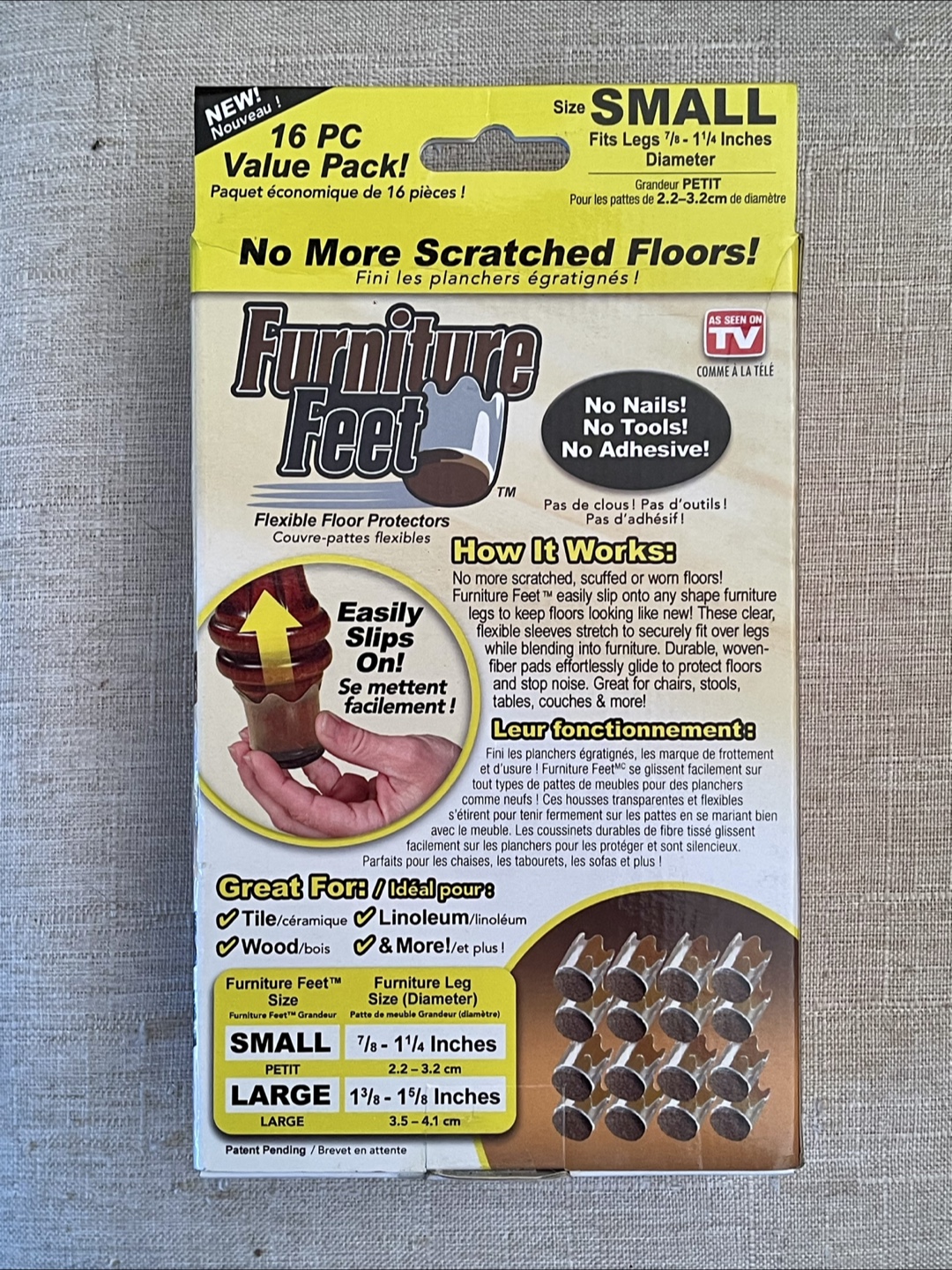 NEW Furniture Feet Flexible Floor Protectors - Small (16 pc) - photo 2