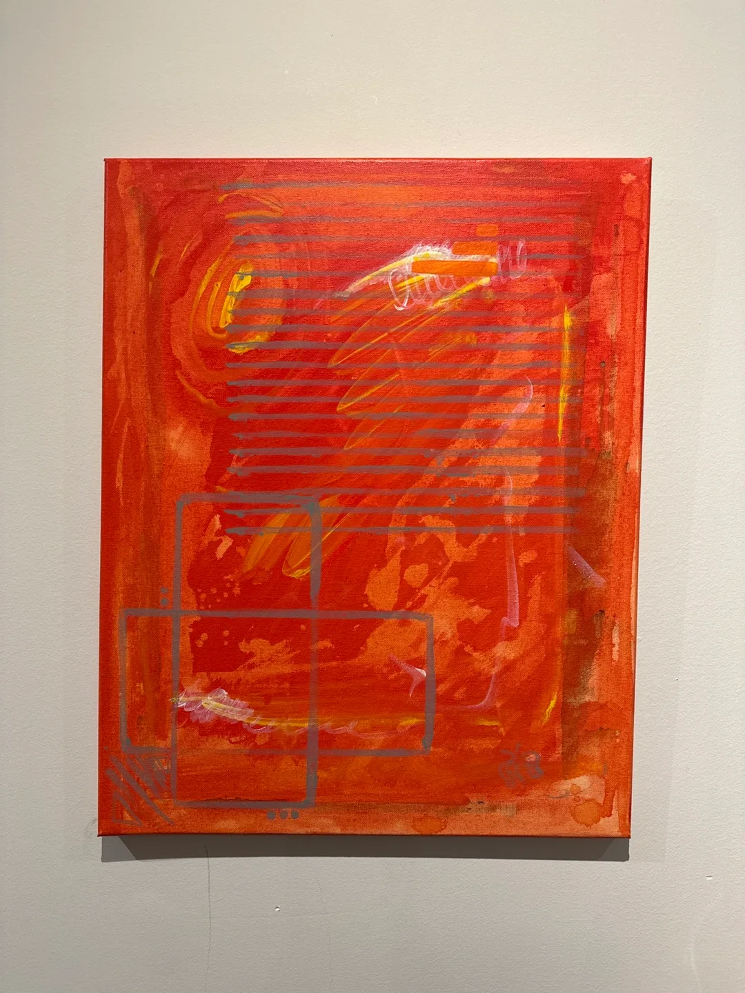 Original Abstract Orange Painting thumbnail