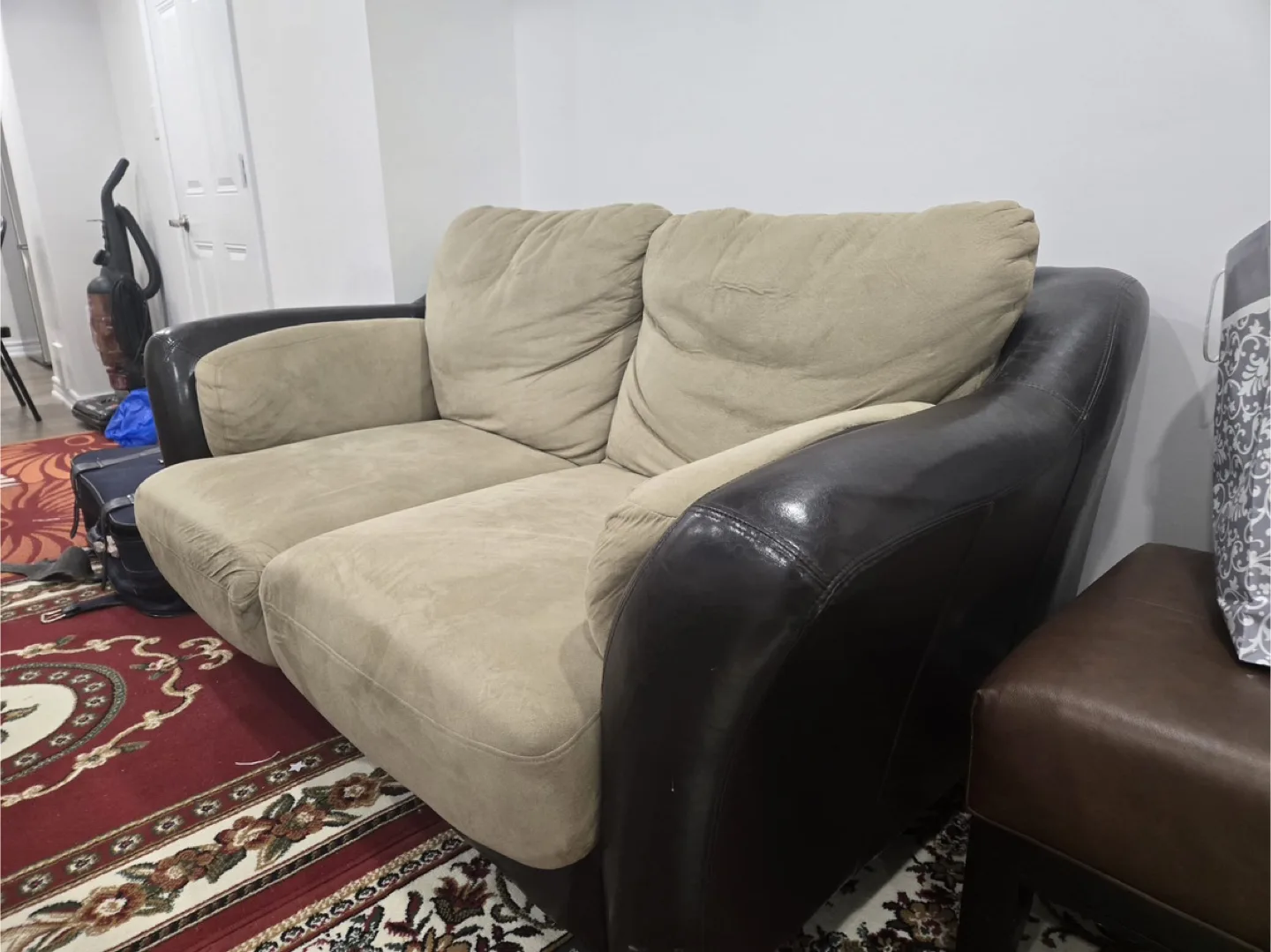 Beige & Brown Loveseat Sofa image indicator(5)