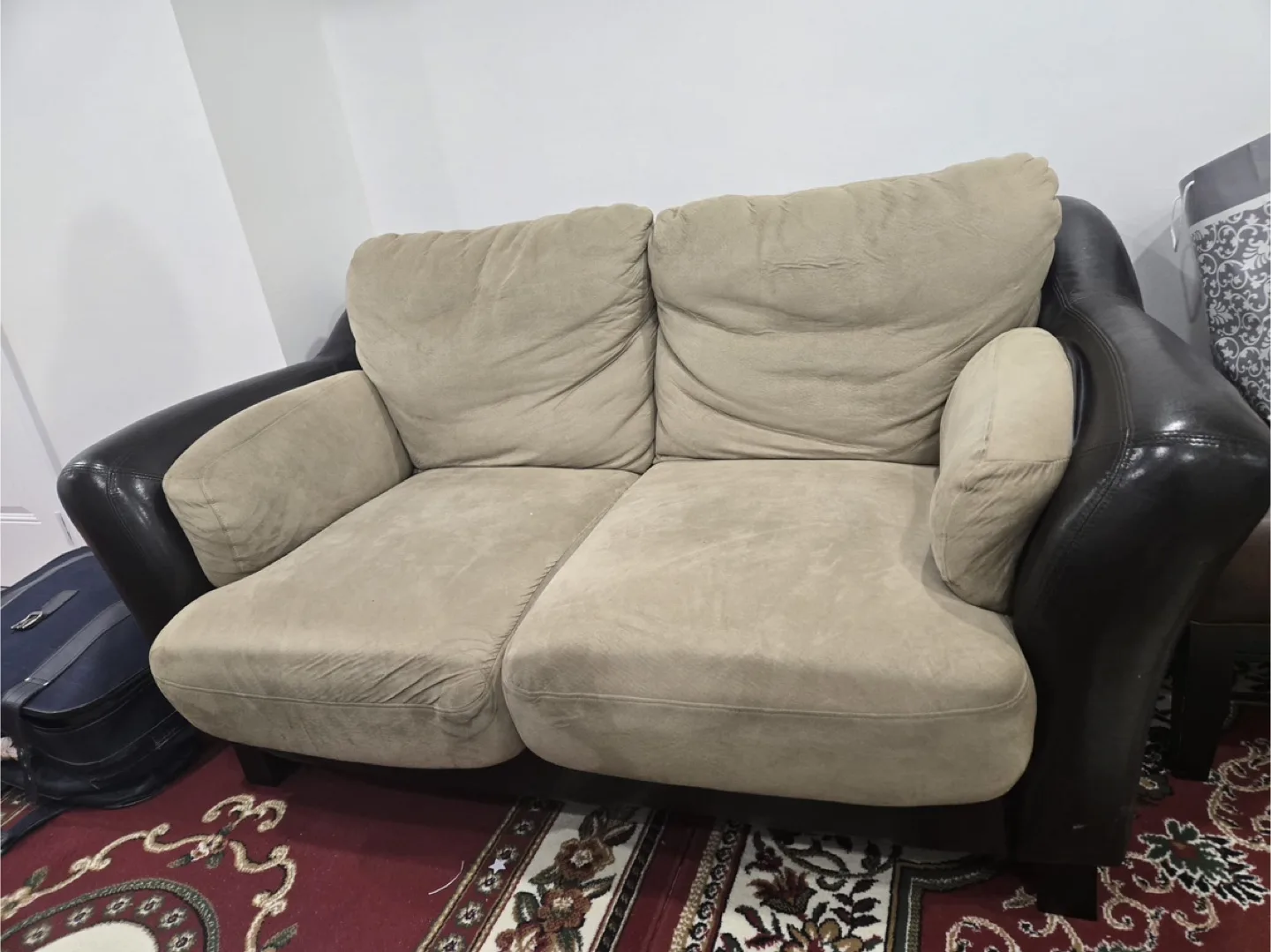 Beige & Brown Loveseat Sofa image indicator(6)