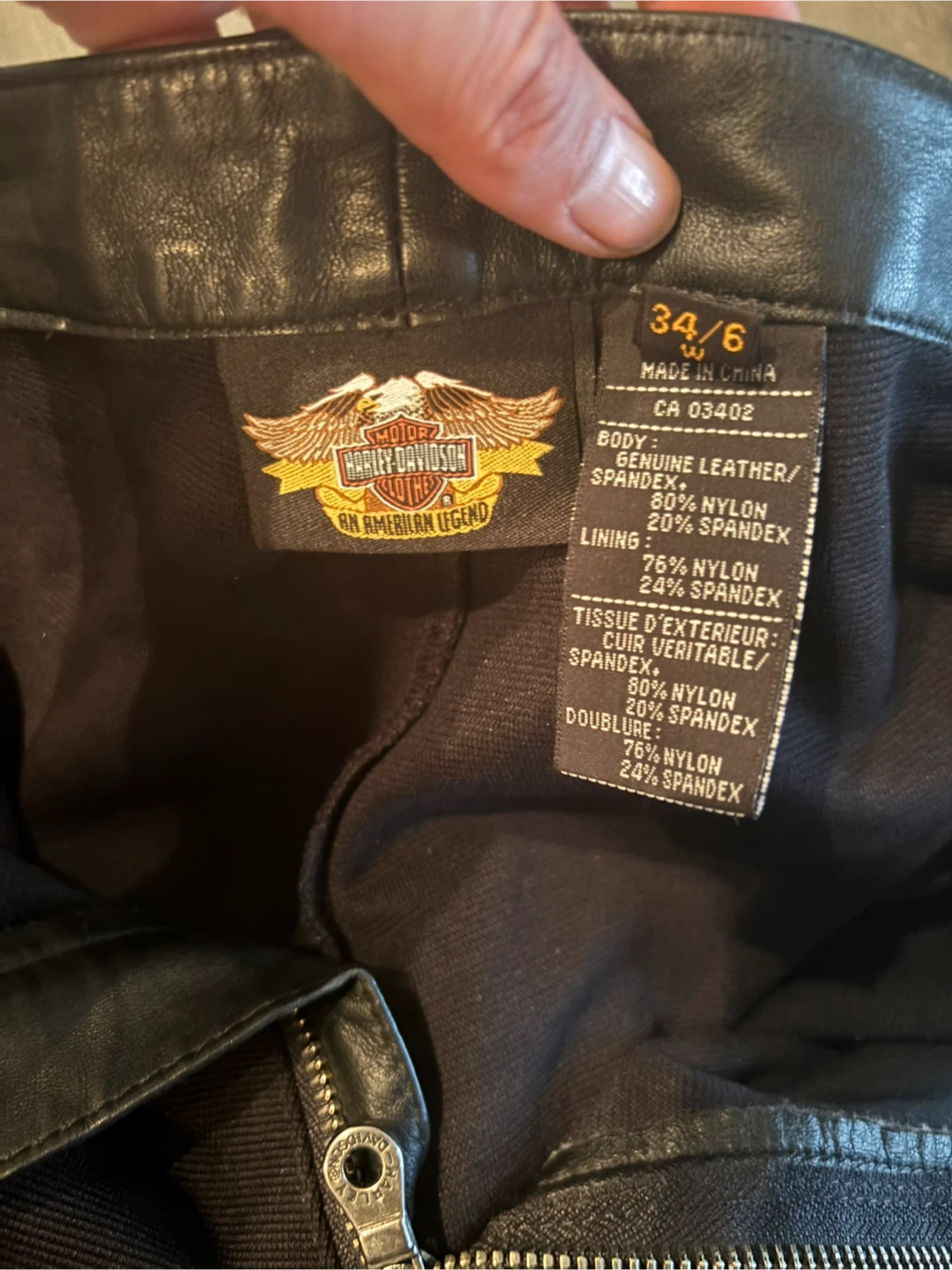 Harley-Davidson Leather Motorcycle Chaps Size 34/6 - photo 2