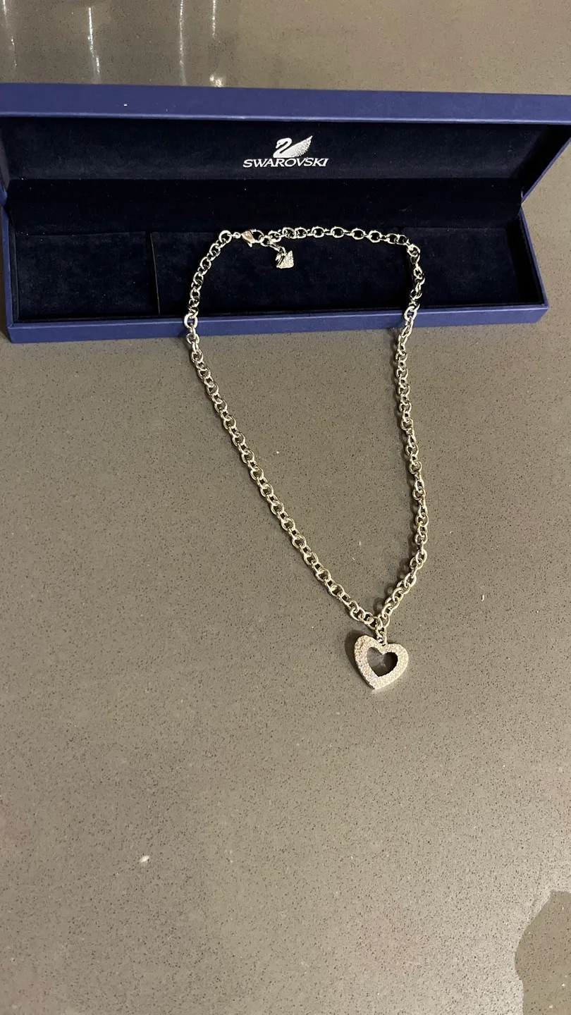 Swarovski Silver Heart Necklace with Box thumbnail