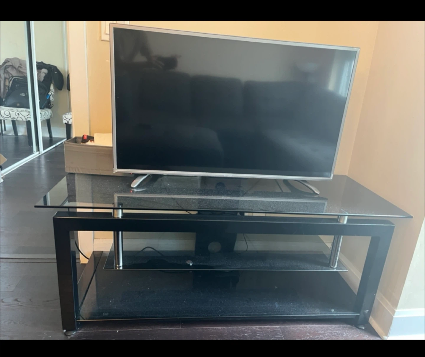 Black Glass TV Stand - photo 2