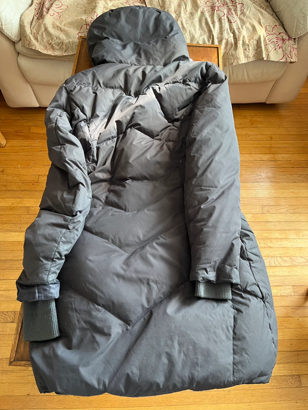 Roots73 Grey Duck Down Filled Puffer Coat - Size S/P - photo 2